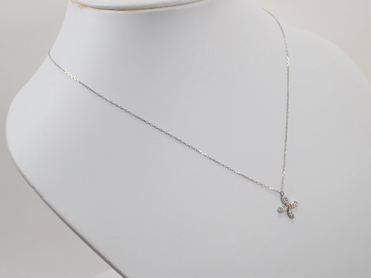 【9/24 22時販売】【カラフリ】Pt900/Pt850 ピンクダイヤモンド 0.03ct・ダイヤモンド0.30ctペンダント(ネックレス)ミニ鑑別カード