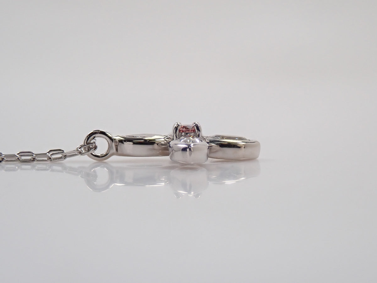【9/24 22時販売】【カラフリ】Pt900/Pt850 ピンクダイヤモンド 0.03ct・ダイヤモンド0.30ctペンダント(ネックレス)ミニ鑑別カード