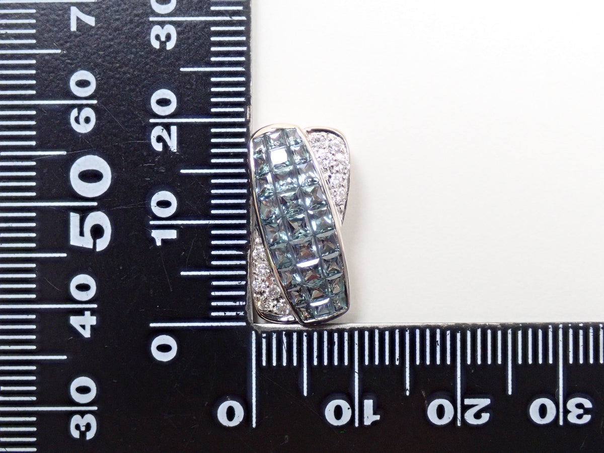 【9/28 22時販売】【カラフリ】K18WG クレサンベール 合成アレキサンドライト3ct プリンセスカット・ダイヤモンド0.12ct ペンダントトップ 鑑別書