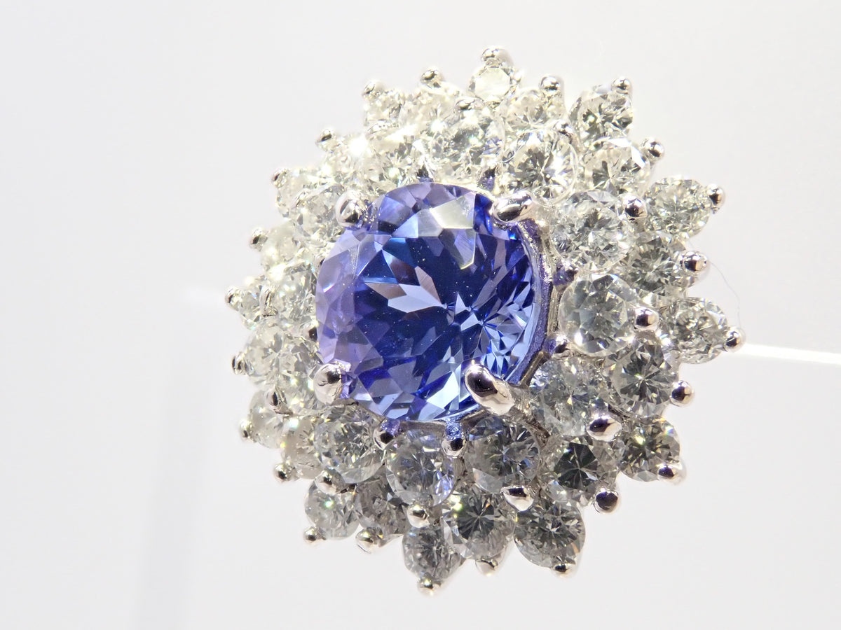 【10/3(土)AM10時〆:抽選販売①_10】Pt900/Pt950 タンザナイト 0.60 0.55ct ダイヤモンド 0.58ct 0.58ctピアス鑑別書