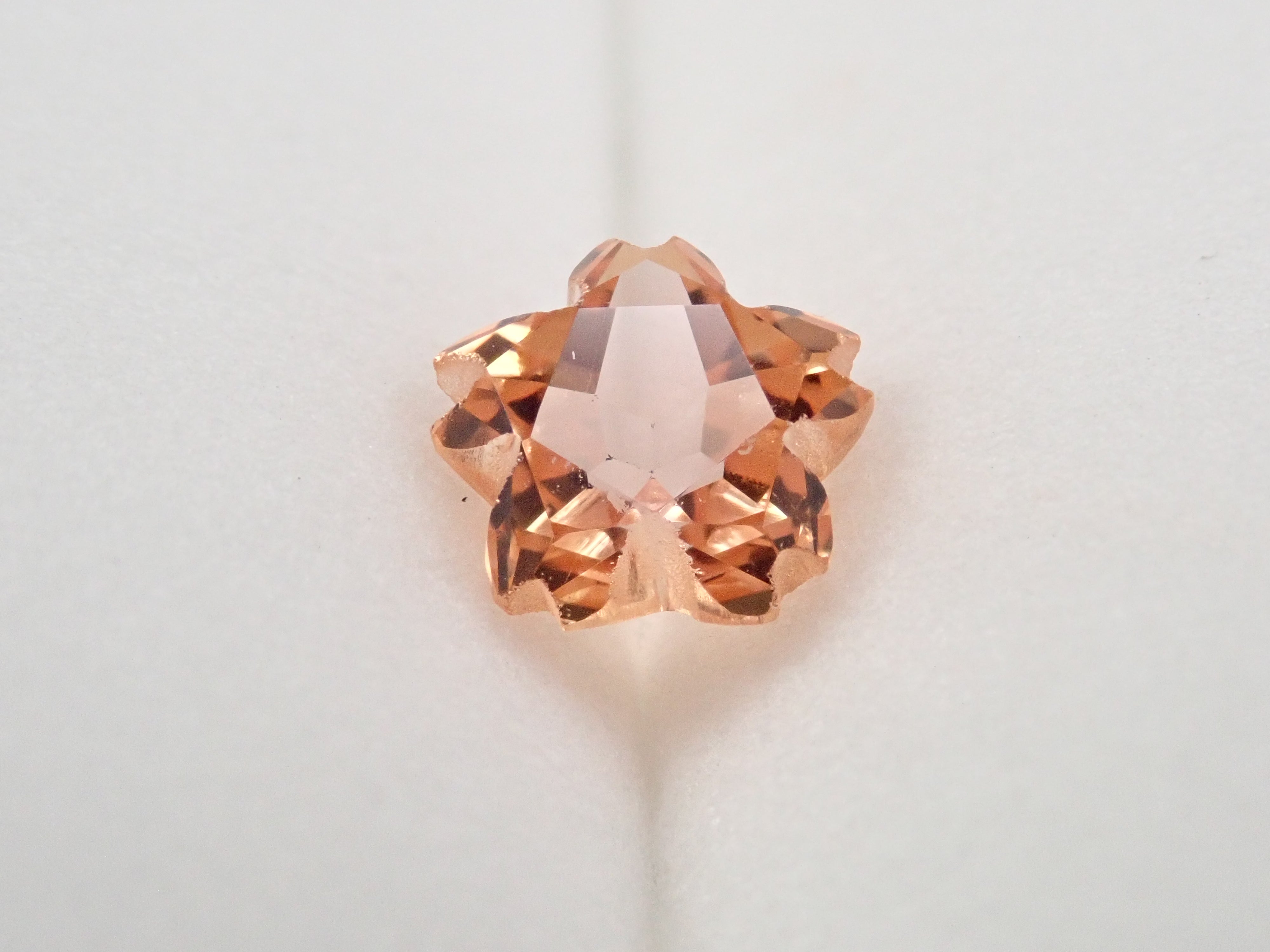 【さくらシェイプ】ブラジル産インペリアルトパーズ(シェリーカラー) 6.3mm/1.084ct《コラボ》ルース ワッペン