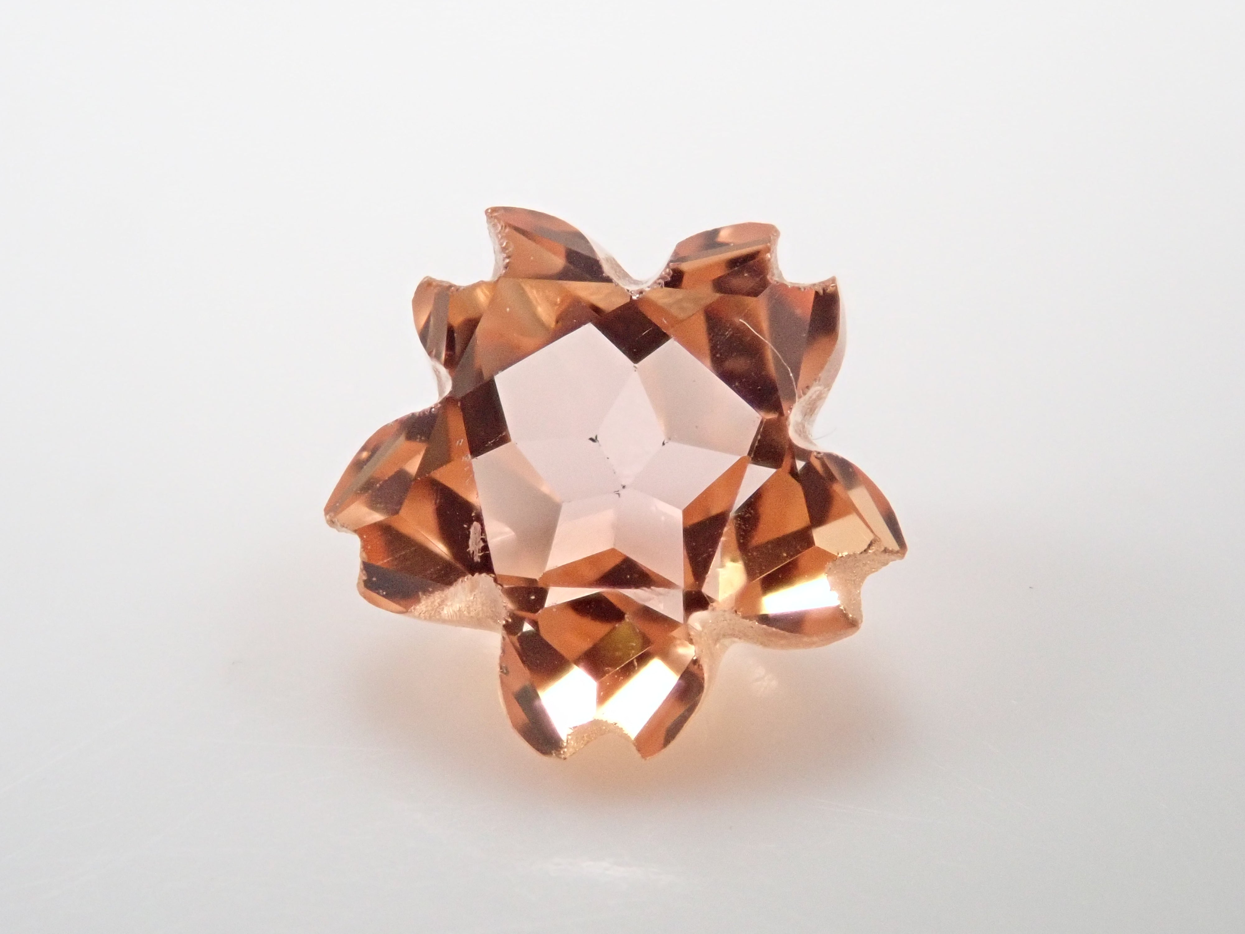 【さくらシェイプ】ブラジル産インペリアルトパーズ(シェリーカラー) 6.3mm/1.084ct《コラボ》ルース ワッペン