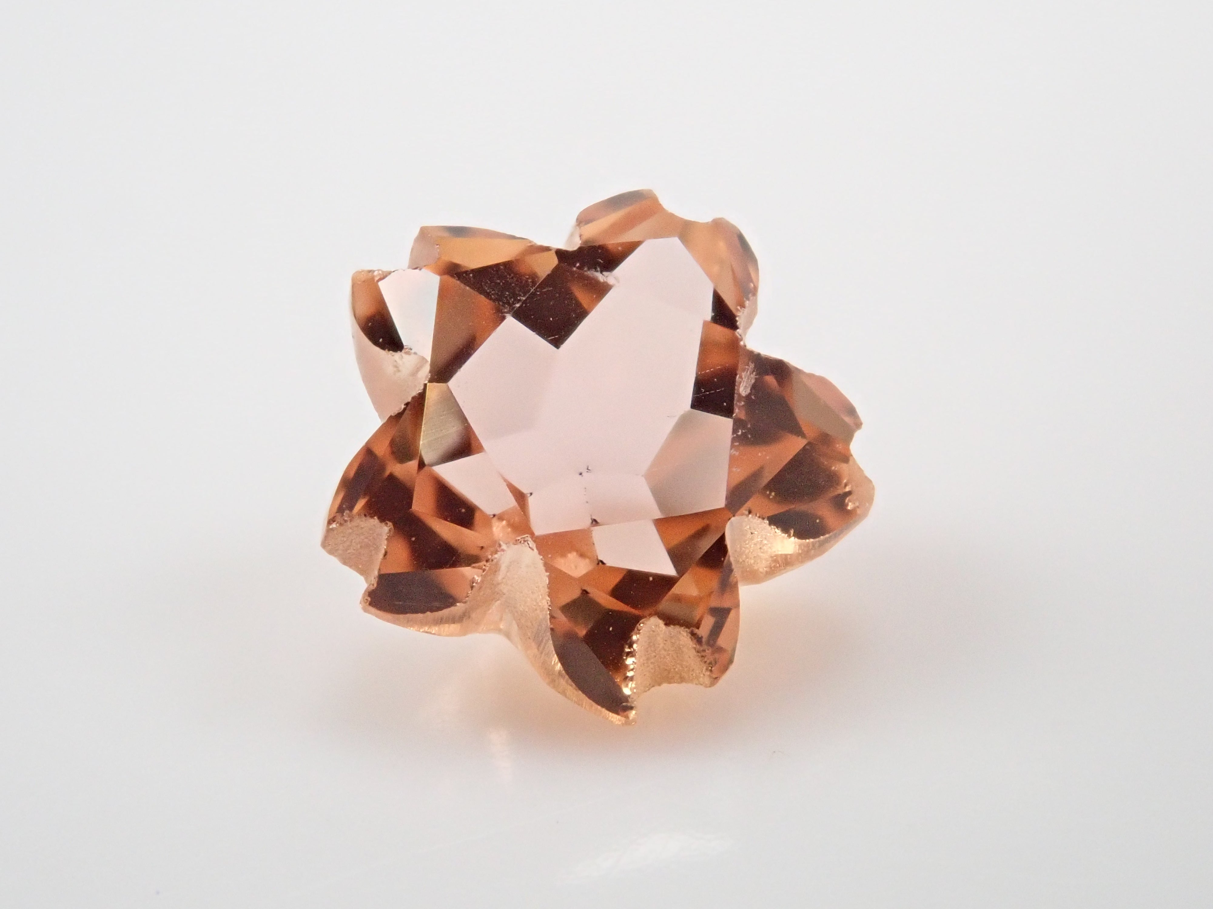 【さくらシェイプ】ブラジル産インペリアルトパーズ(シェリーカラー) 6.3mm/1.084ct《コラボ》ルース ワッペン