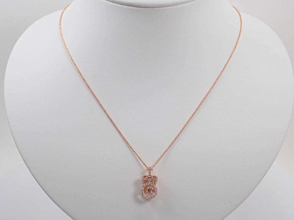 【10/7 22時販売】【カラフリ】K18 揺れるダイヤモンド 0.211ct ダイヤモンド0.35ct ペンダント(ネックレス)