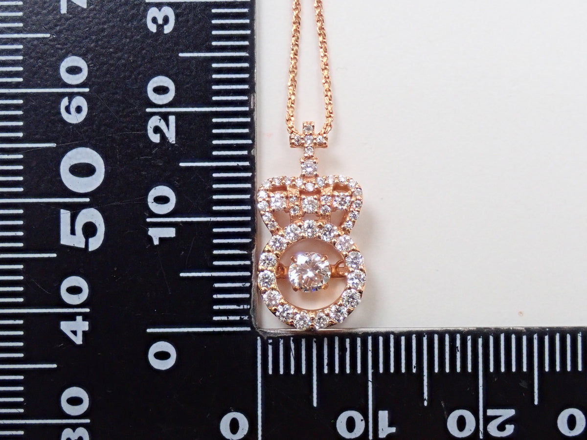 【10/7 22時販売】【カラフリ】K18 揺れるダイヤモンド 0.211ct ダイヤモンド0.35ct ペンダント(ネックレス)