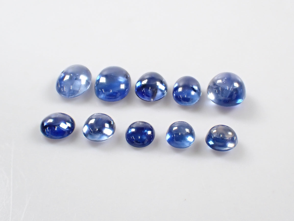 【10/12 22時販売】《限定10石》マダガスカル産ブルーサファイア1石ルース(カボションカット,平均0.70ct)《複数購入割引有》