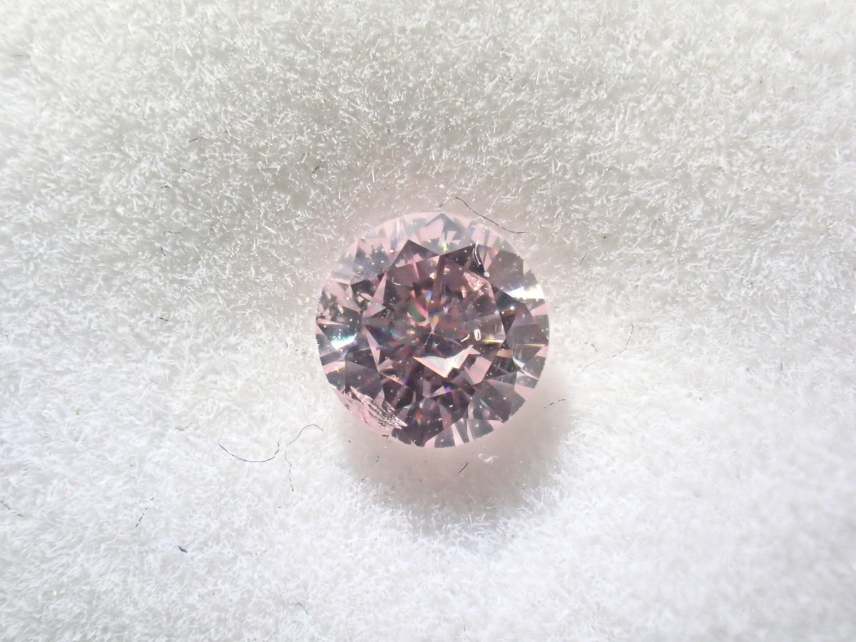 【10/3 22時販売】《限定1石》通常110,000円FANCY LIGHT PINK(3.5mm/0.184ct,I-1) ピンクダイヤモンド(ソーティング付)《複数購入割引有》