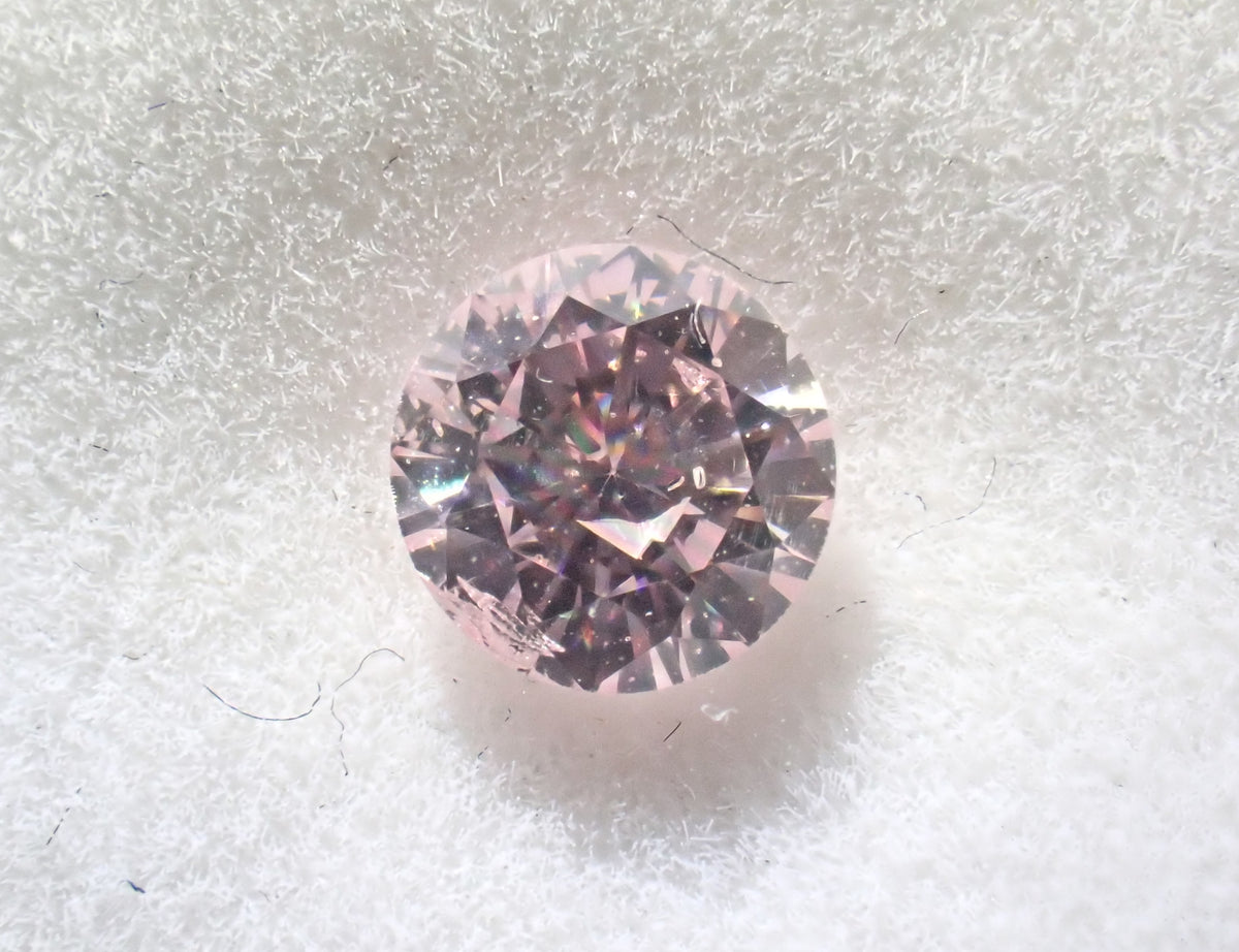 【10/3 22時販売】《限定1石》通常110,000円FANCY LIGHT PINK(3.5mm/0.184ct,I-1) ピンクダイヤモンド(ソーティング付)《複数購入割引有》