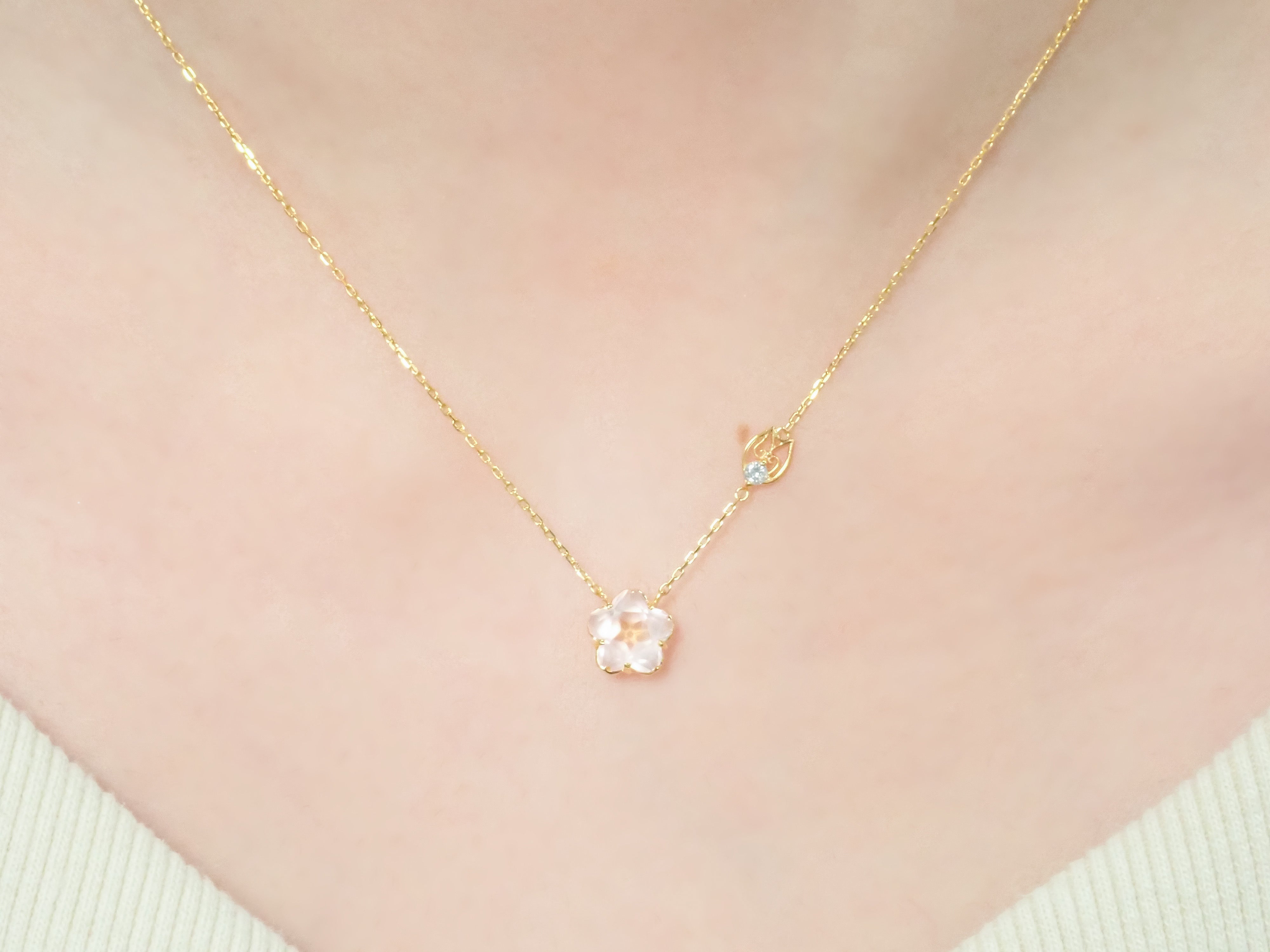 【12/29 販売終了】【さくらシェイプジュエリー】花芳-hanakaori-(両吊りネックレス)