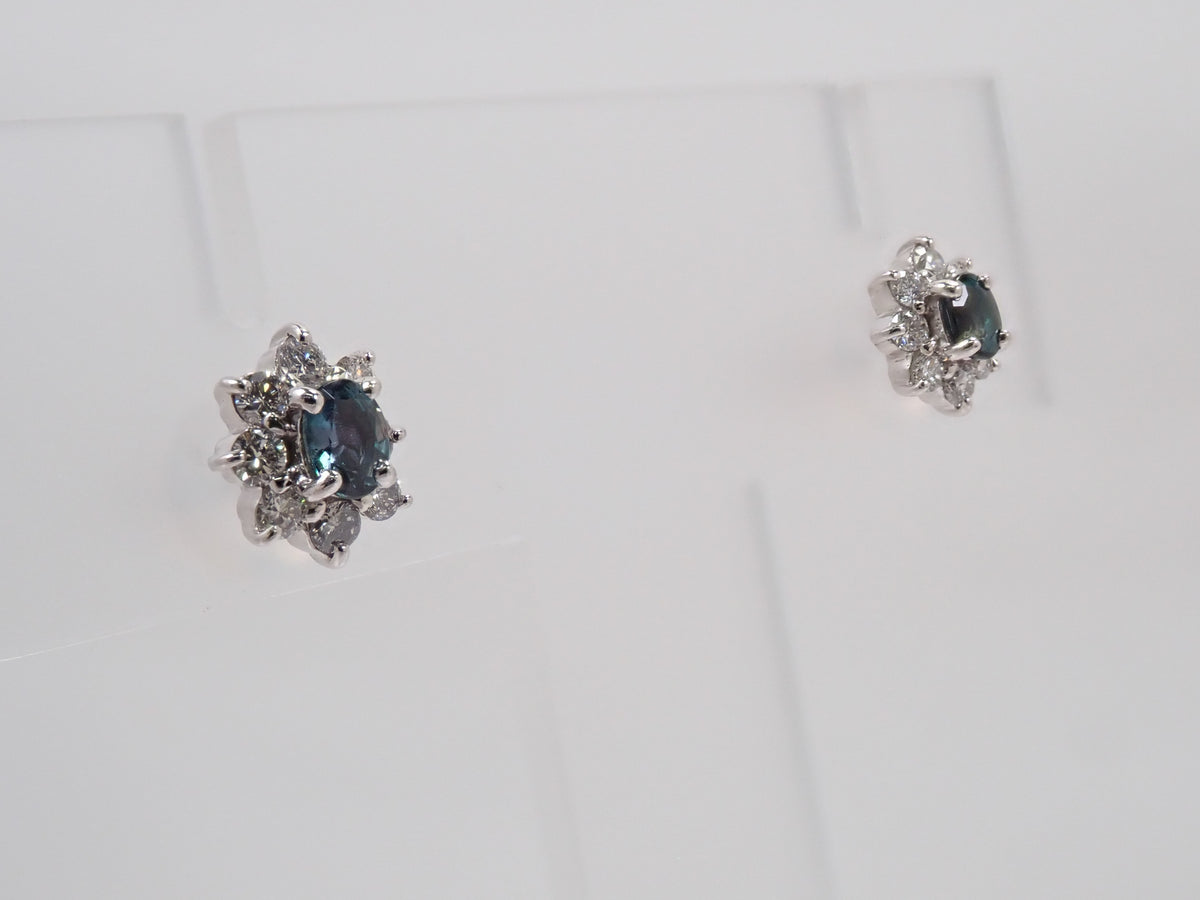 【10/31(土)AM10時〆:抽選販売09】Pt900 ブラジル産アレキサンドライト 0.15 0.14ct ダイヤモンド0.14 0.12ctピアス鑑別書
