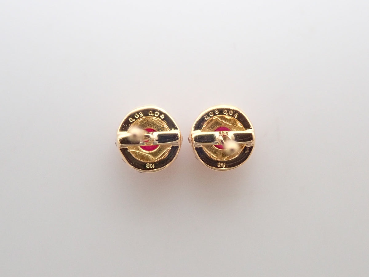 【編號22602846】K18 紅寶石 0.03ct/0.03ct 鑽石 0.04ct/0.04ct 耳環(附鑑定書)