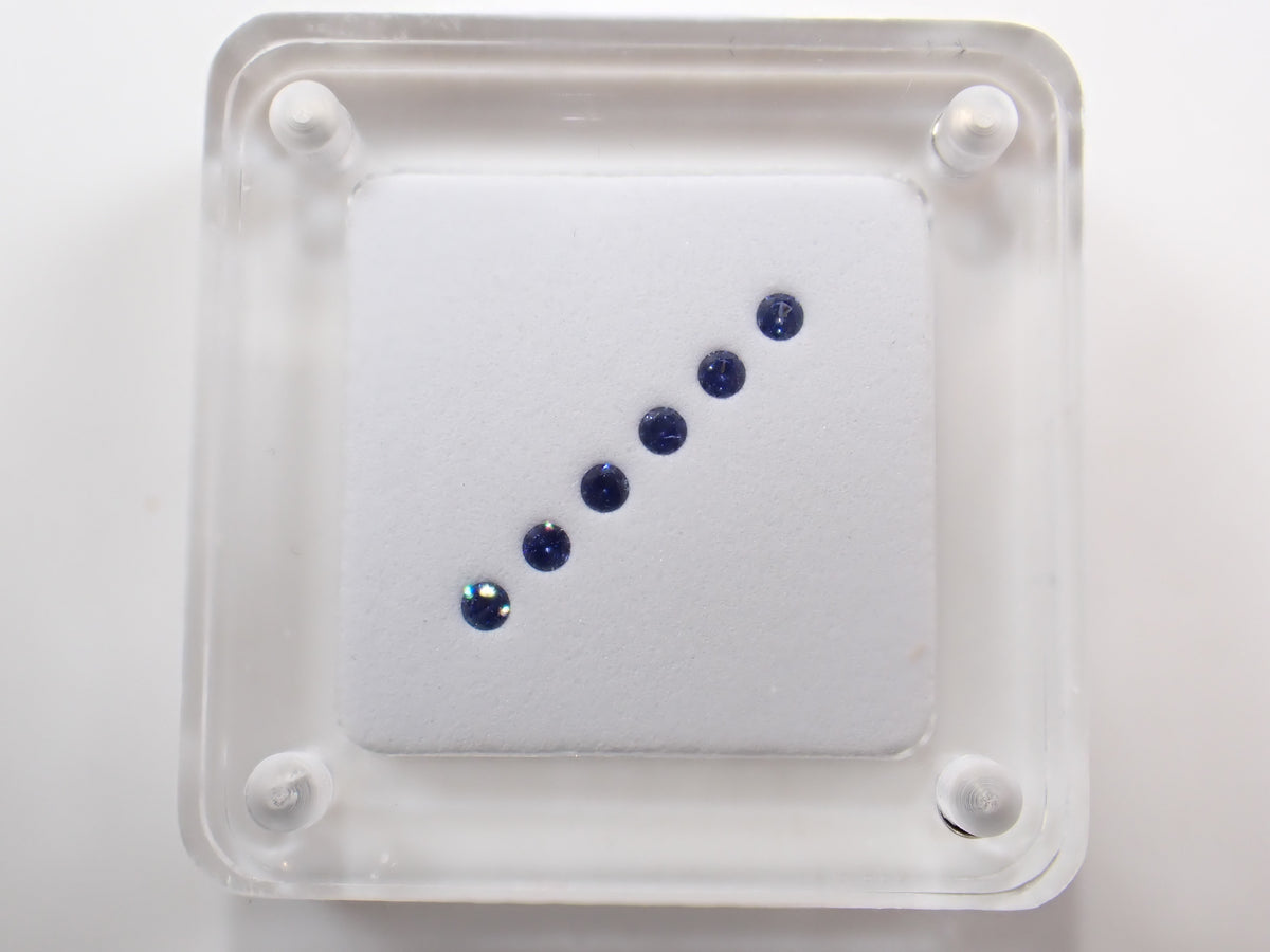 Benitoite Gradation 6 Stone Set (2.0mm, Round Cut, Including Top Quality) 《Multiple Purchase Discount Available》