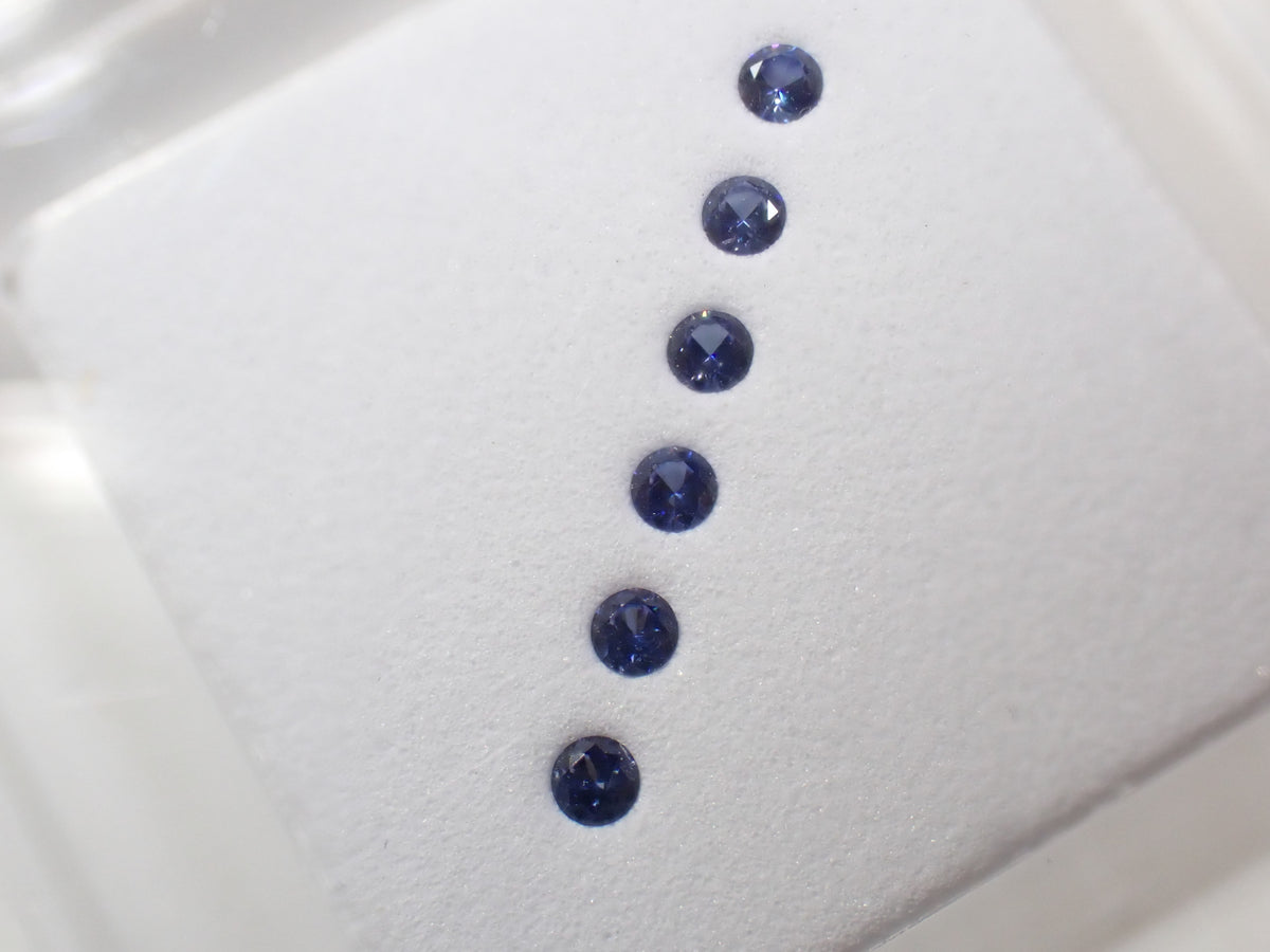 Benitoite Gradation 6 Stone Set (2.0mm, Round Cut, Including Top Quality) 《Multiple Purchase Discount Available》