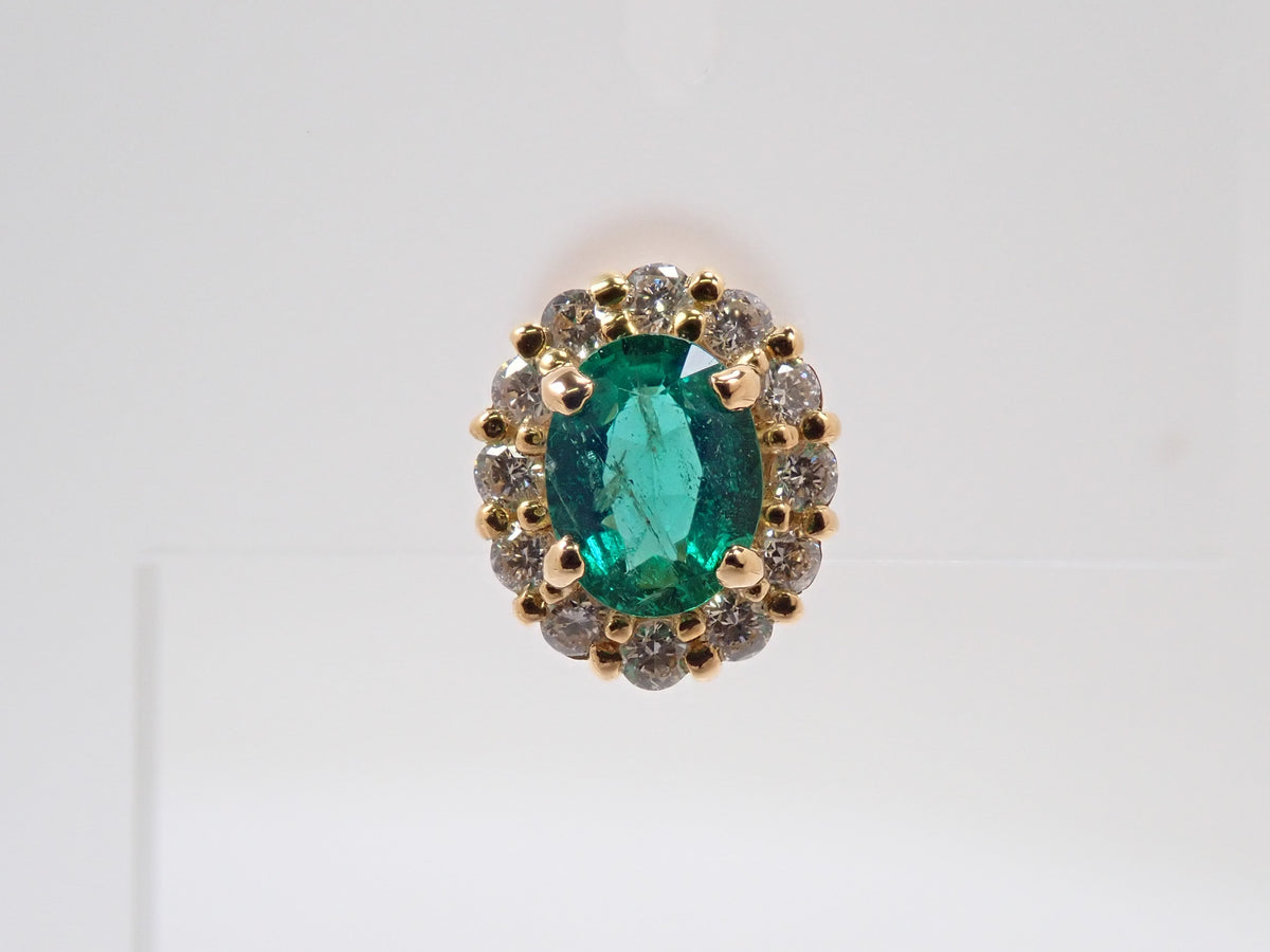 【10/31(土)AM10時〆:抽選販売08】K18 コロンビア産エメラルド 0.17 0.18ct ダイヤモンド D0.09ct D0.09ctピアス鑑別書