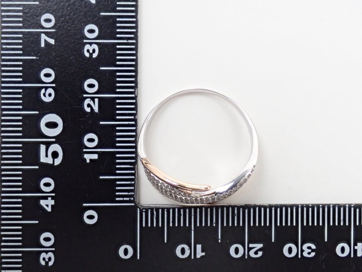 【10/28 22時販売】【カラフリ】Pt900 ダイヤモンド 0.47ct ウェーブデザインリング