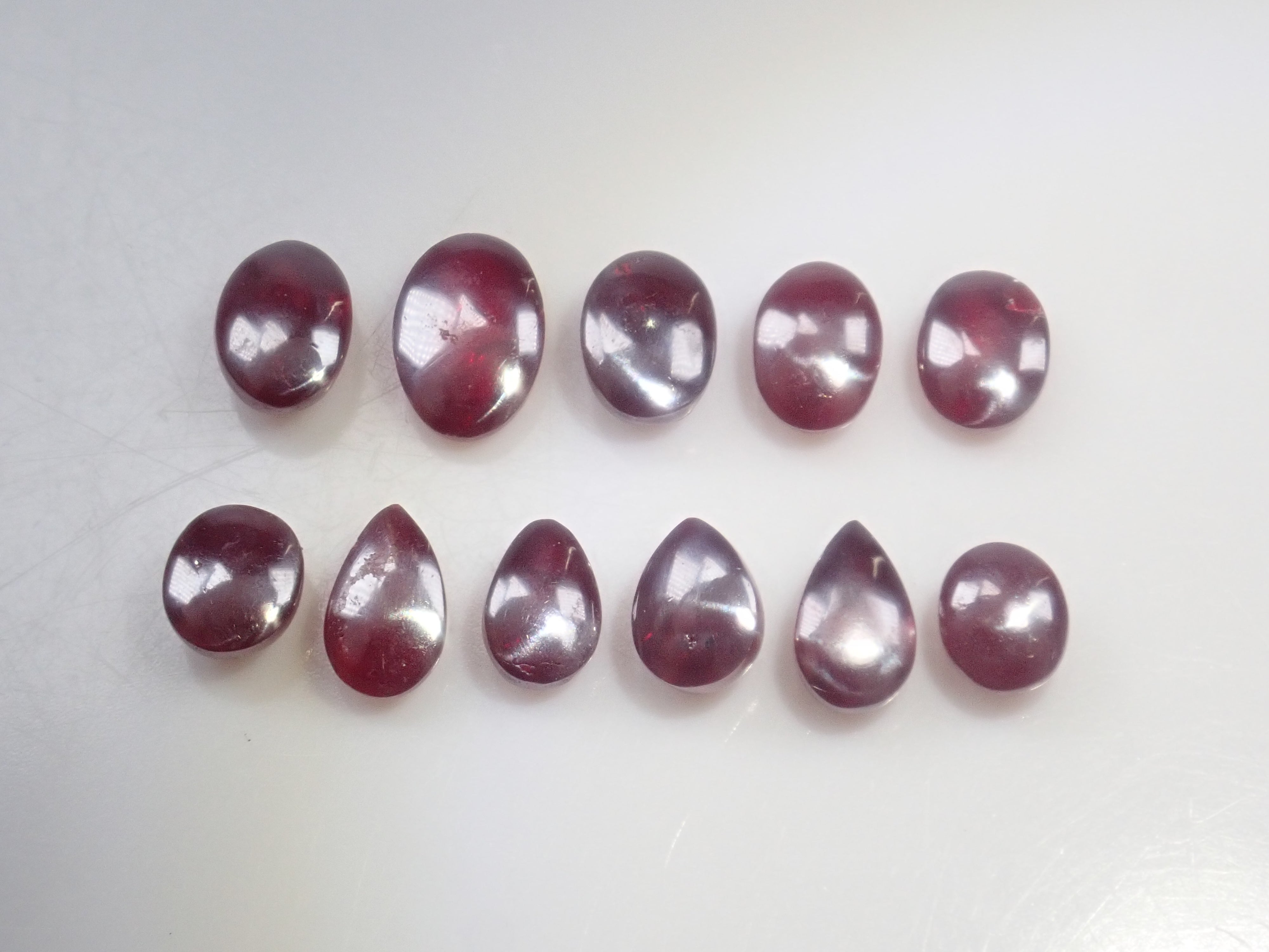 【11/2 22時販売】《限定11石》中国産シンシャ・辰砂(全石鑑別書付き,平均0.77ct,カボションカット)1石ルース《複数購入割引有》