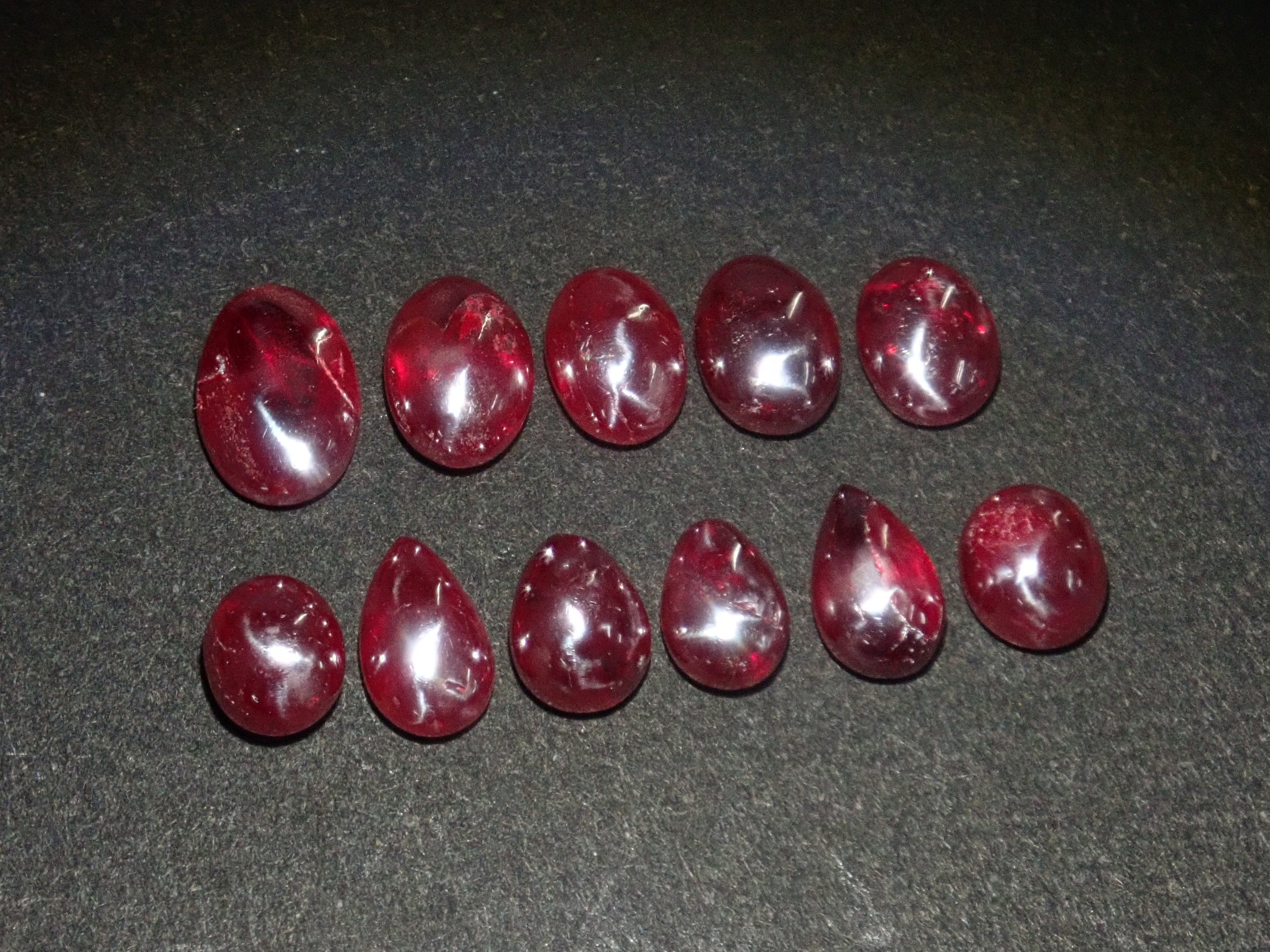 【11/2 22時販売】《限定11石》中国産シンシャ・辰砂(全石鑑別書付き,平均0.77ct,カボションカット)1石ルース《複数購入割引有》