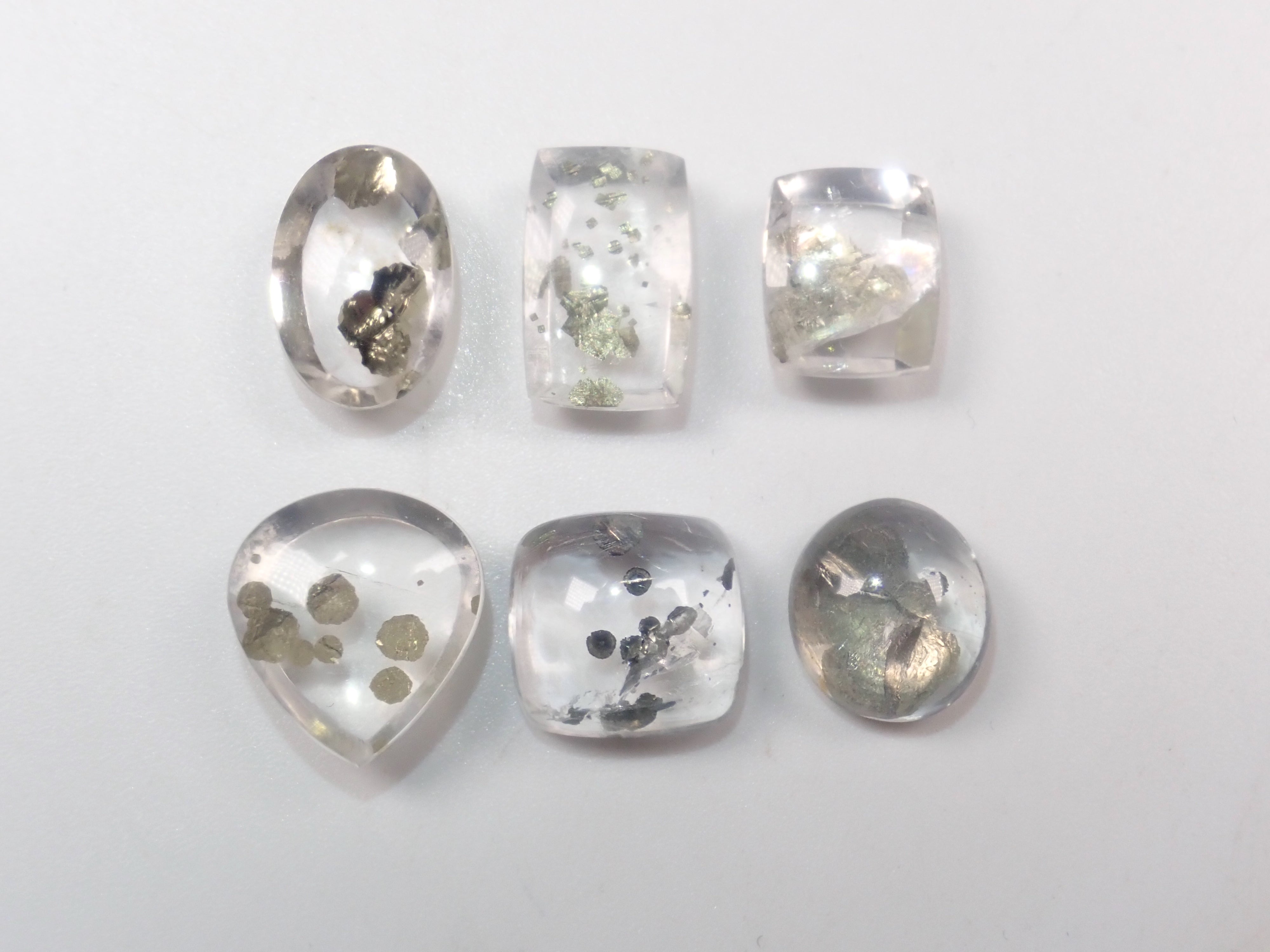 【12/20 22時販売】《限定6石》ブラジル産のパイライトインクォーツ1石ルース(平均3.2ct)《複数購入割引有》