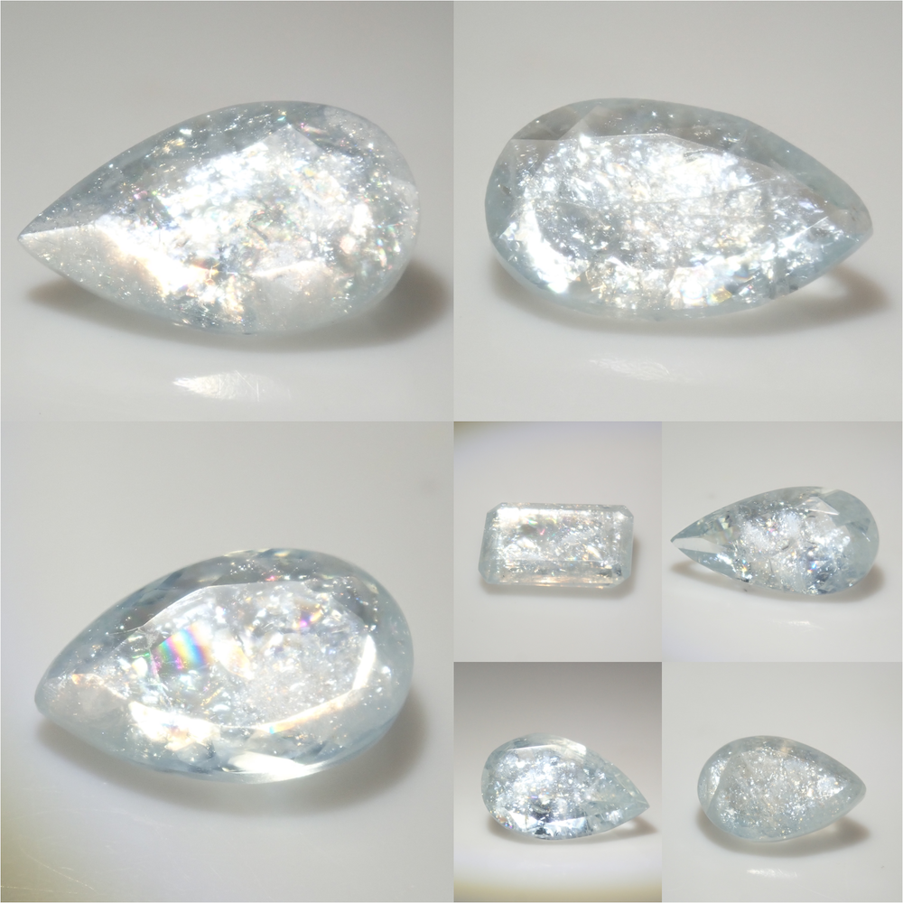 限定8石》ブラジル産レインボーアクアマリン1石ルース平均0.7ct