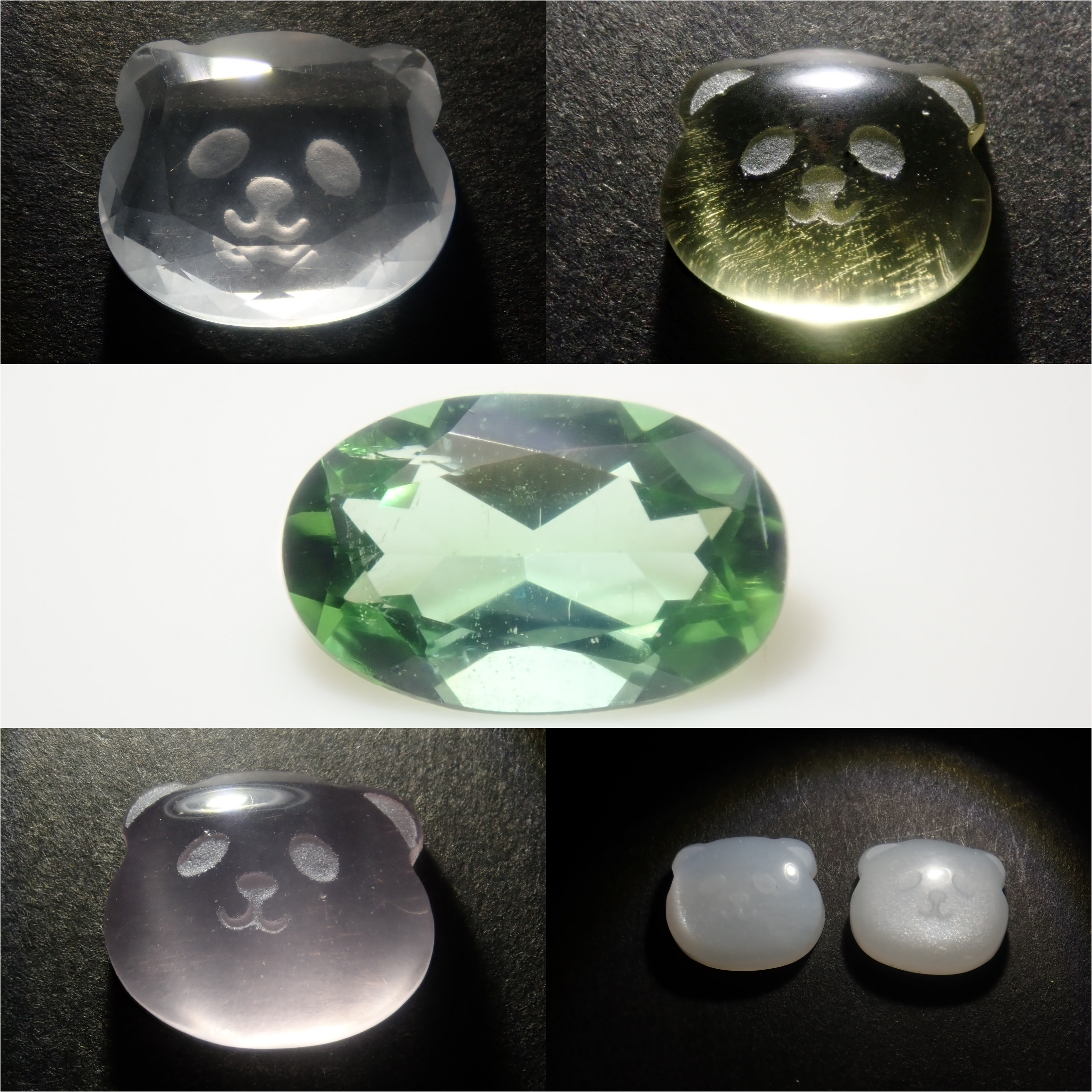 【1/12 22時販売】《限定6石》パンダカットガチャ💎ブラジル産パライバトルマリン(0.226ct/CuO:0.7%,MnO:2.5%)1石・パンダカット5石《複数購入割引有》