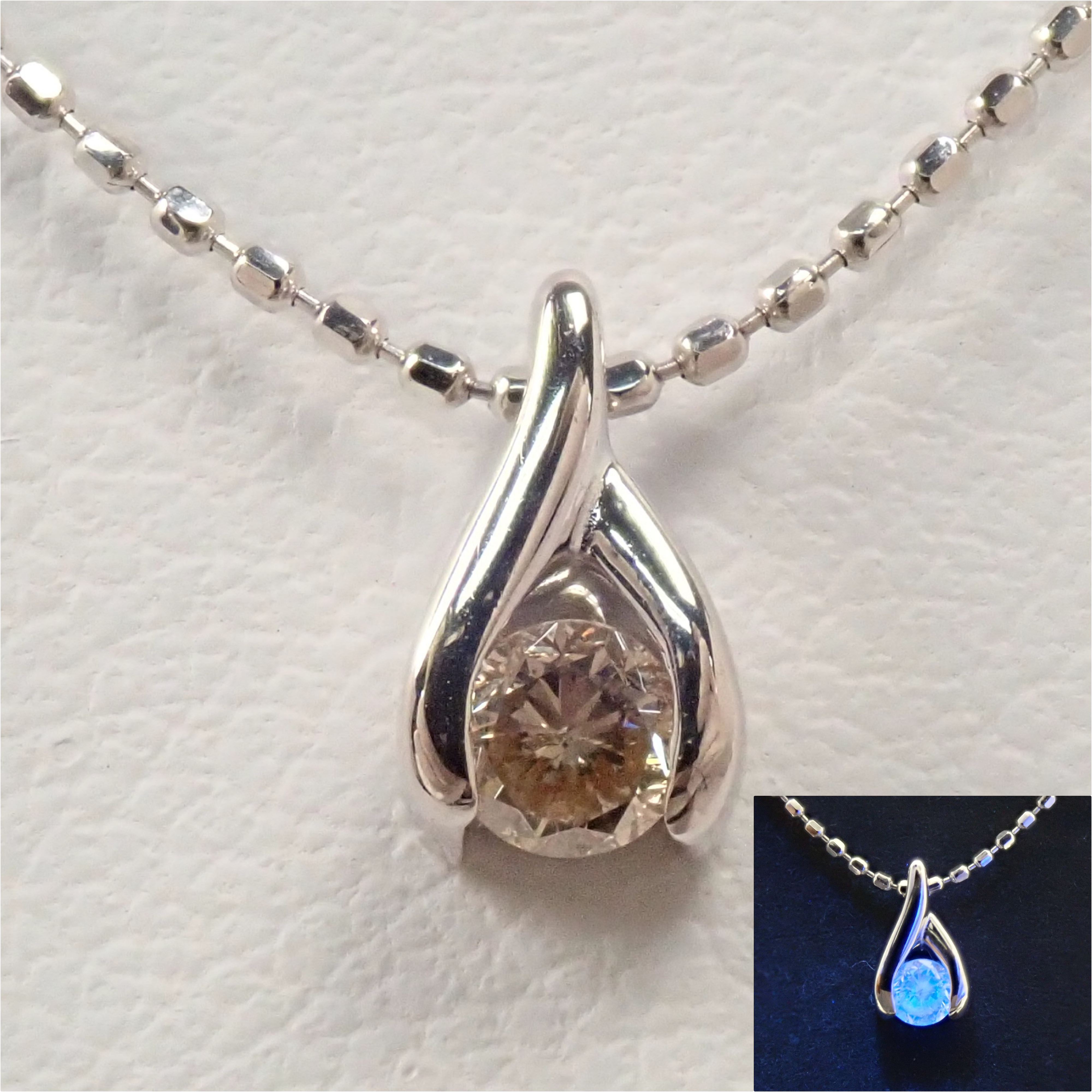 【5/23 22時販売】【カラフリ】K18WG ダイヤモンド 0.126ct ペンダント(ネックレス)