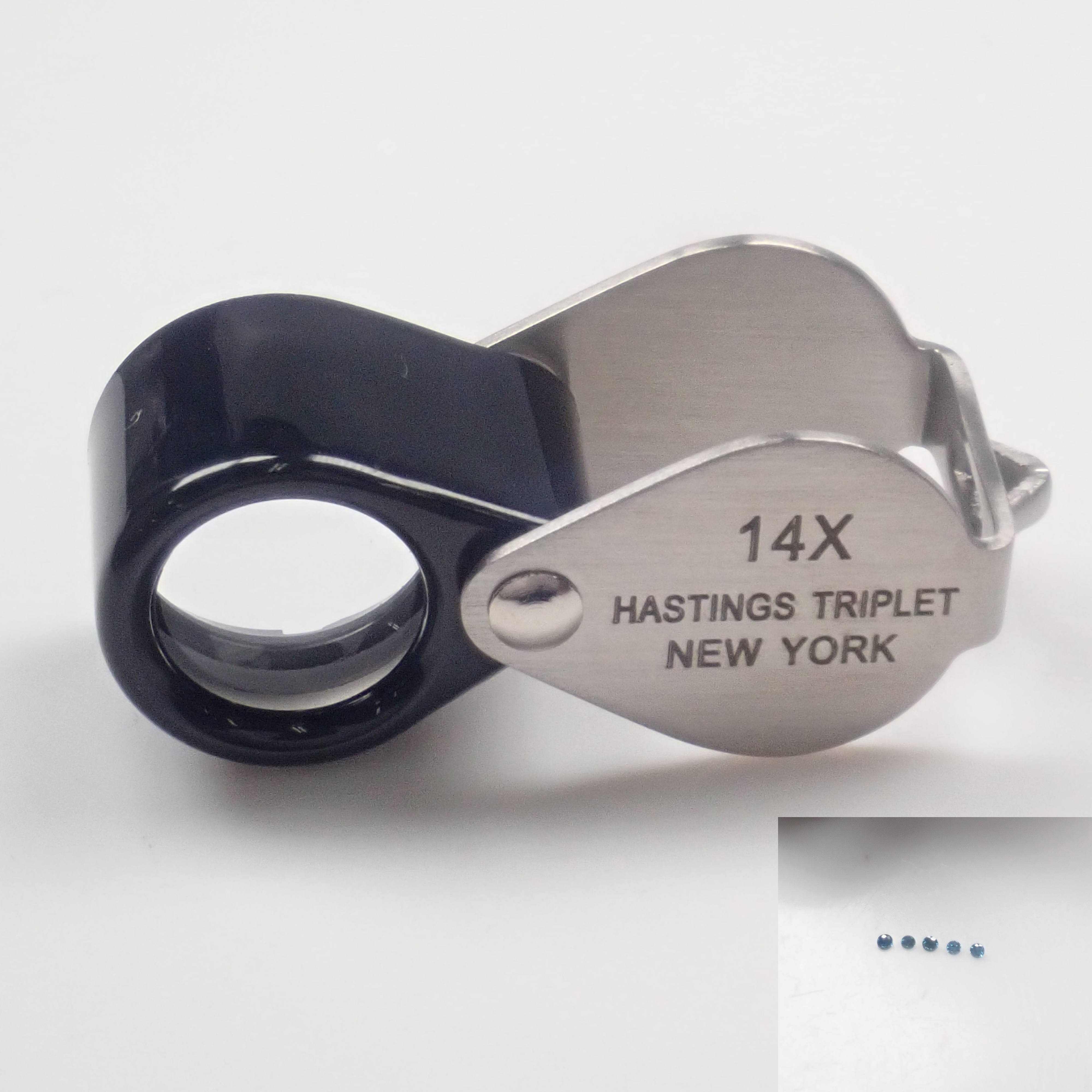 【宝石商の道具】《残り3セット》宝石用ルーペ(倍率14倍)・ブルーダイヤモンド・ピンクトルマリンorサファイアの3点セット