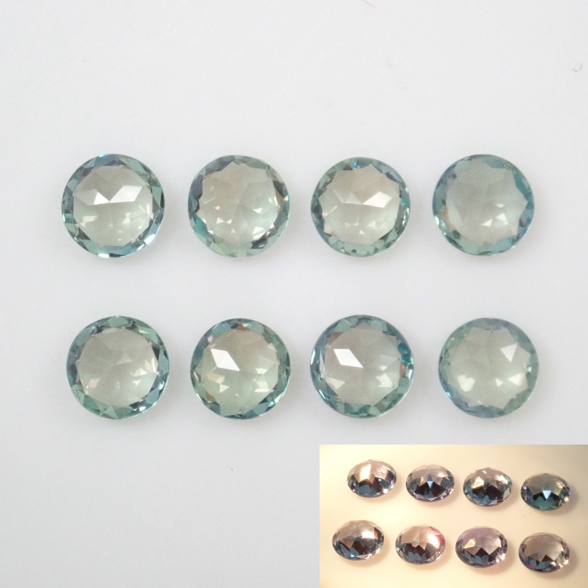 ブラジル産アレキサンドライト1石ルース（ローズカット,3mm/平均0.105