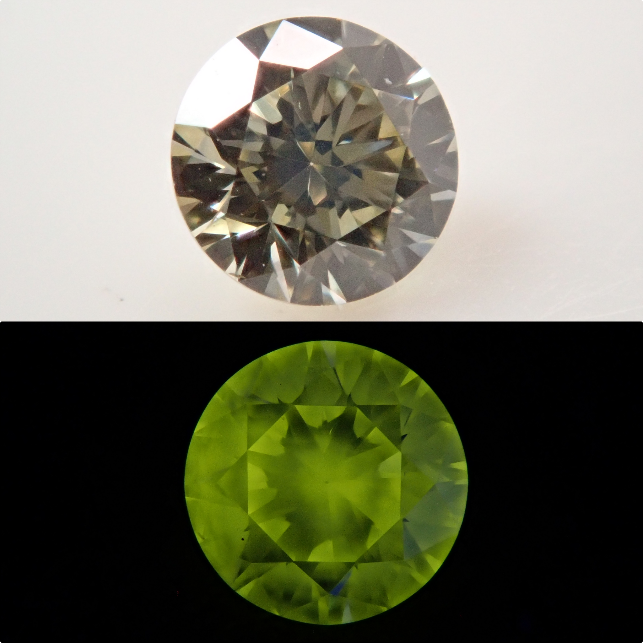 カメレオンダイヤモンド 3.1mm/0.118ctルース(LIGHT GRAYISH GREENISH