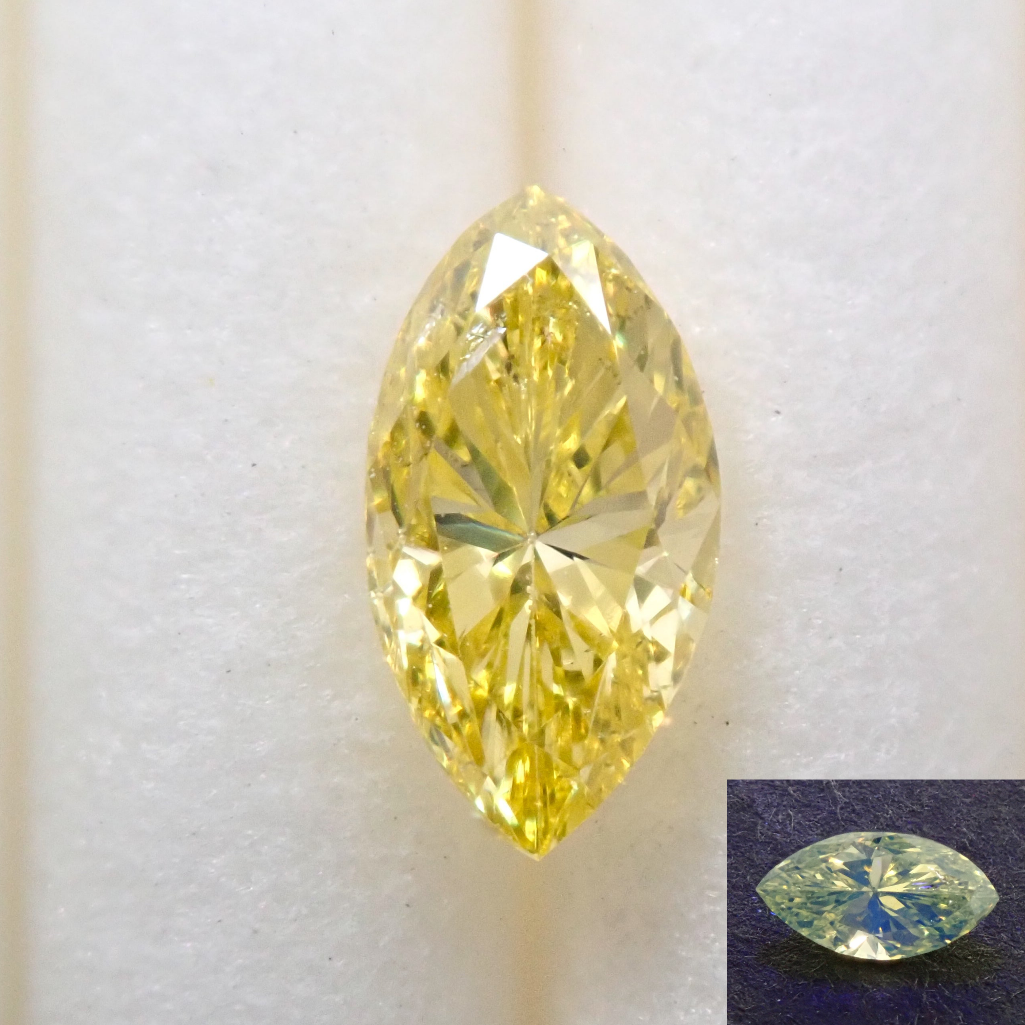 カナリーイエローダイヤモンド(トリートメント) 0.221ctルース(FANCY INTENSE YELLOW*, SI-1)