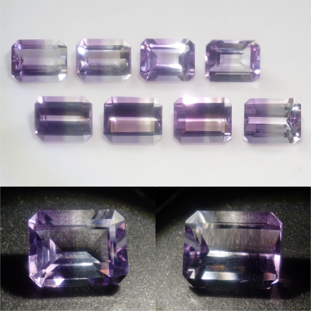 【10/2 22時販売】《限定8石》ブラジル産バイカラーアメジストガチャ1石ルース(約9×7mm)《複数購入割引有》