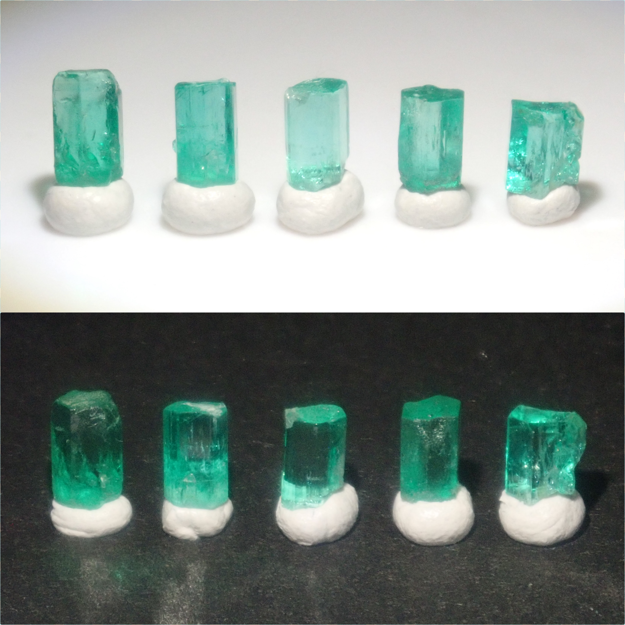 【9/5 22時販売】《限定5石》コロンビア産エメラルド原石(平均0.52ct)《複数購入割引有》