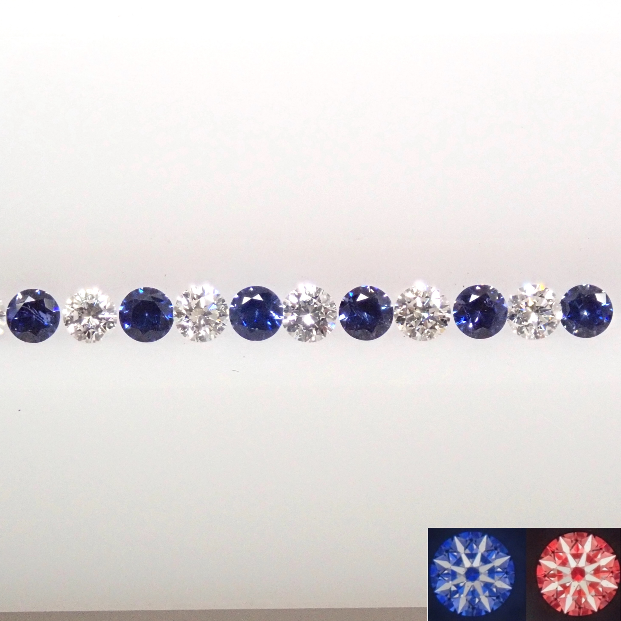 《Top Quality》7顆藍錐石、6顆鑽石(H&C)半永恆戒指組(2.0mm)