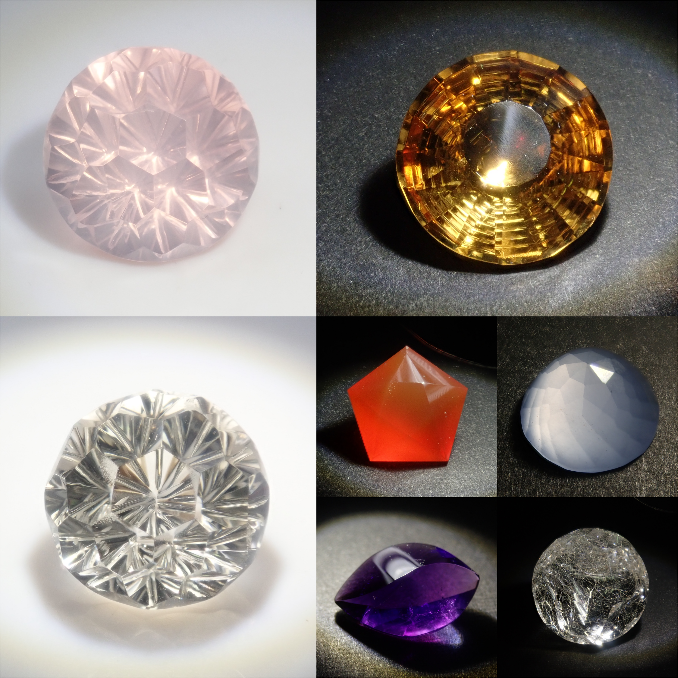 【11/3 22時販売】《限定10石》山本武氏作品ガチャ(ファイヤーフラワーカットなど,おまけに山本氏研磨プレーナイト付き)1石ルース💎《複数購入割引有》