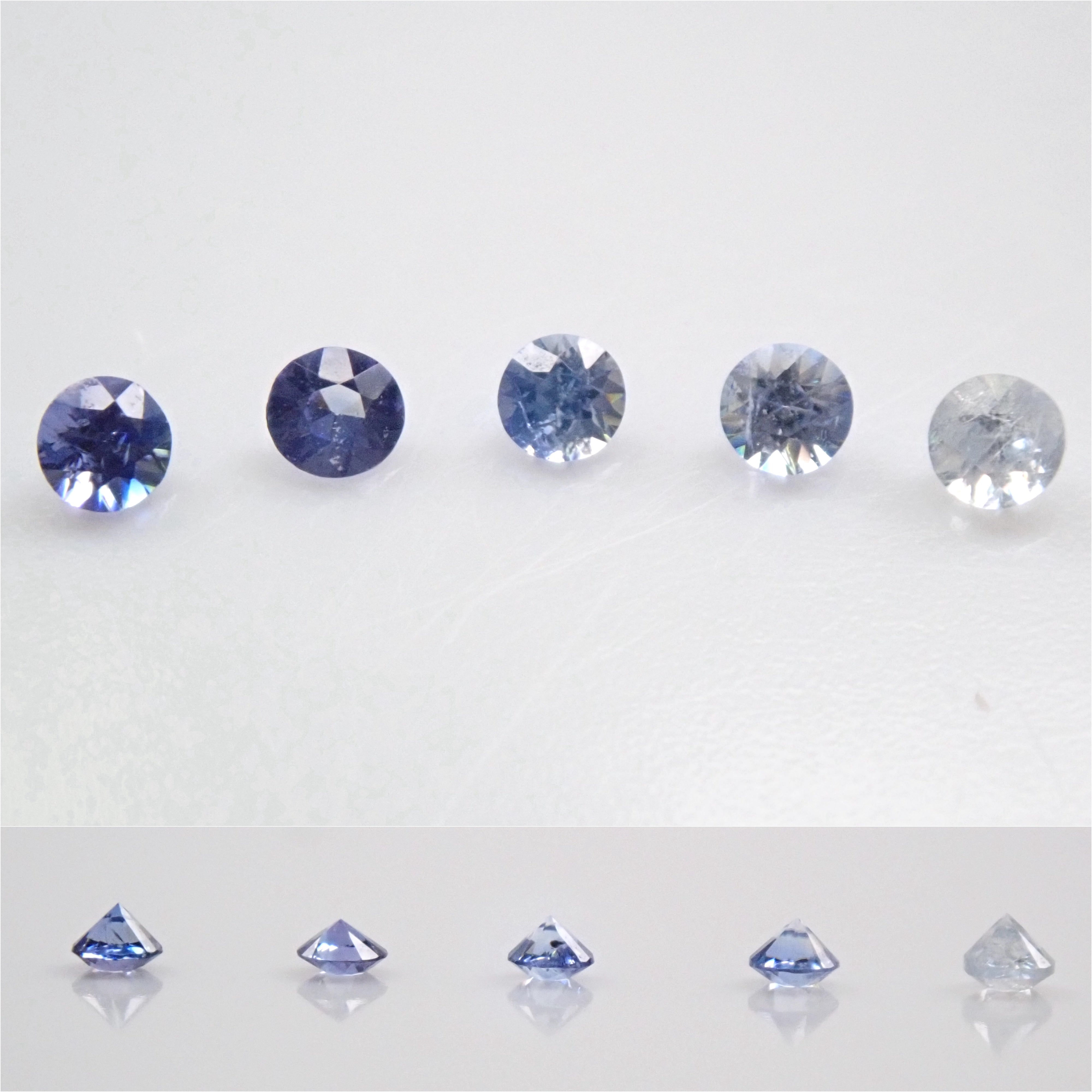 American Benitoite 5-stone set 2.0mm/0.124ct loose stone