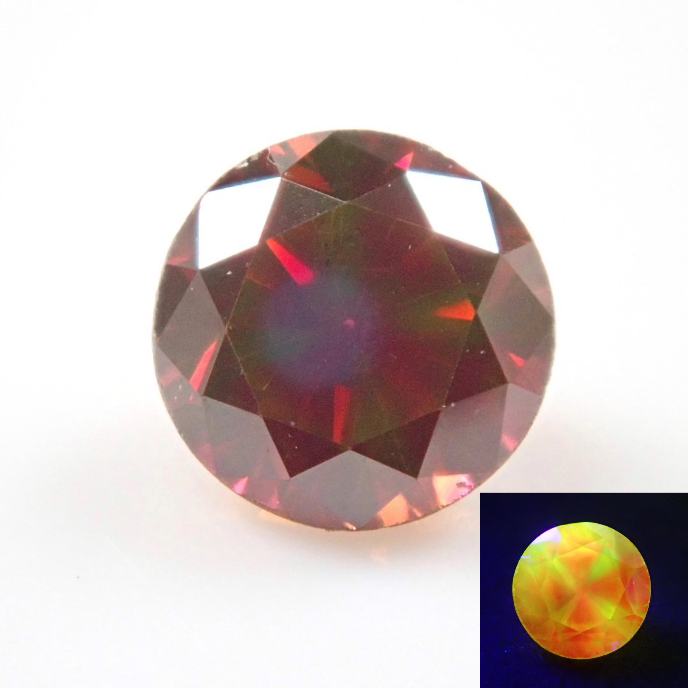 【11/9 22時販売】レッドブラウンダイヤモンド(トリートメント) 3.4mm/0.169ctルース(FANCY RED BROWN, VS2)