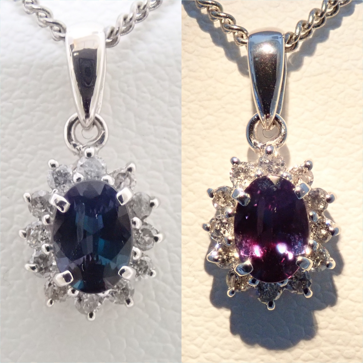【9/28 22點開賣】【Colorfly】K18WG 巴西產亞歷山大變色石 0.3ct 鑽石 0.15ct 墜飾(項鍊墜飾)GIA