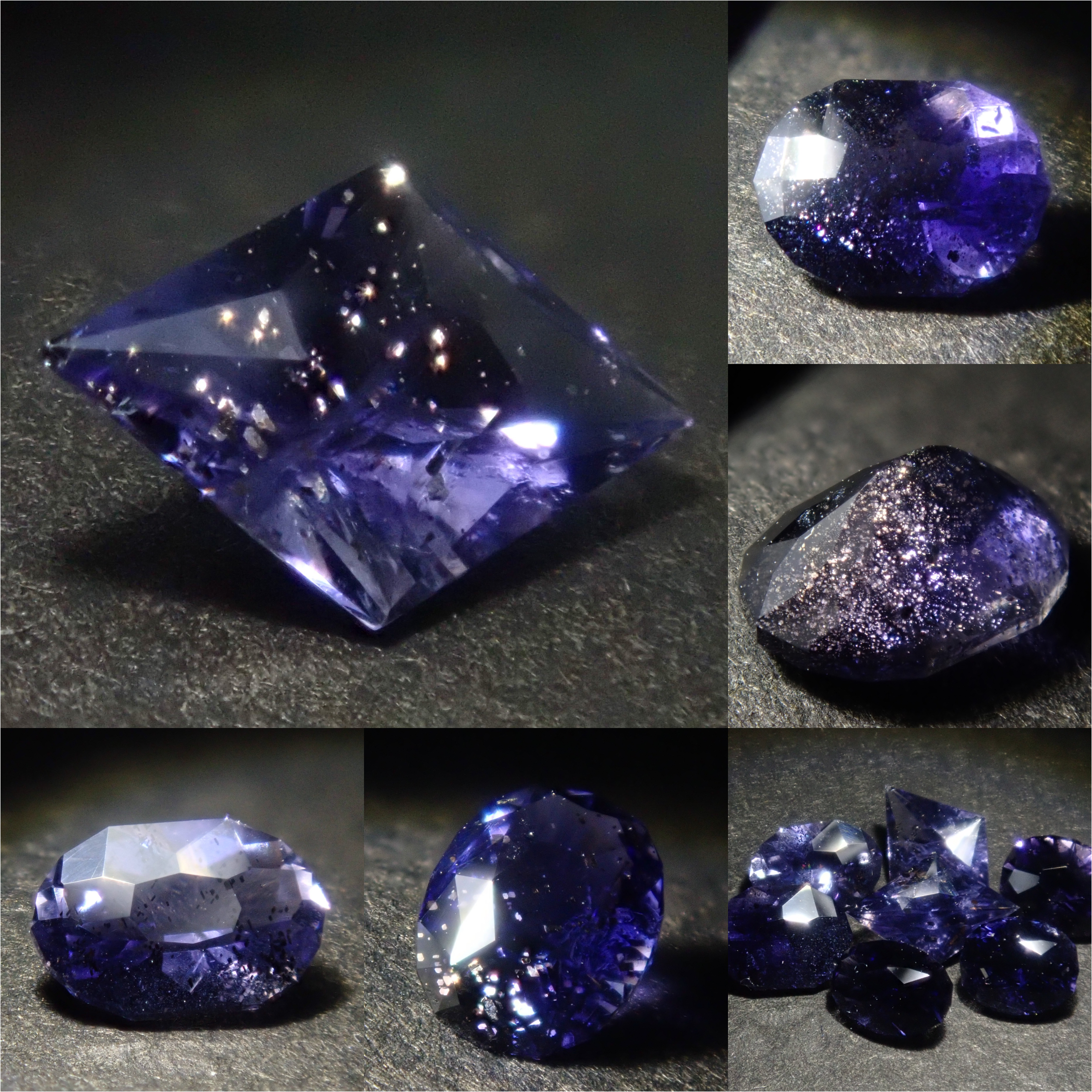 【11/8 22時販売】《限定7石》インド産アイオライトサンストーン1石ルース (サンジェ氏のカスタムカット) 《複数購入割引有》