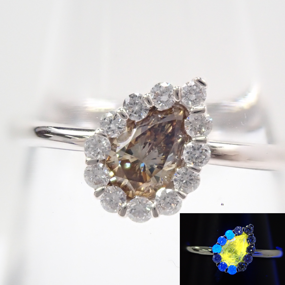 カラフリ】K18WGブラウンダイヤモンドリング カラフリ】K18WGブラウンダイヤモンドリング