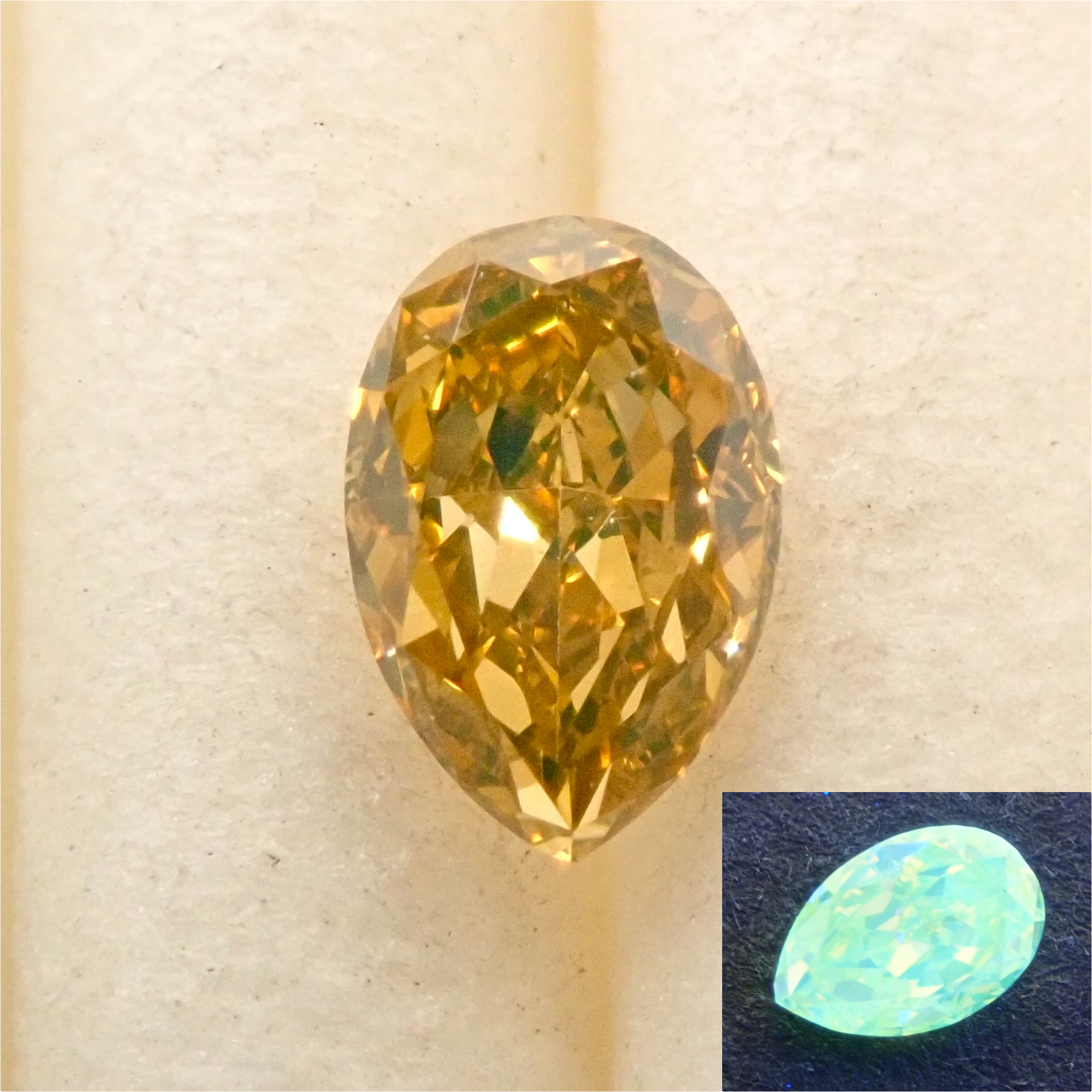 【2/26 22時販売】イエローダイヤモンド 0.209ctルース(FANCY DEEP BROWNISH YELLOW, VVS-2)