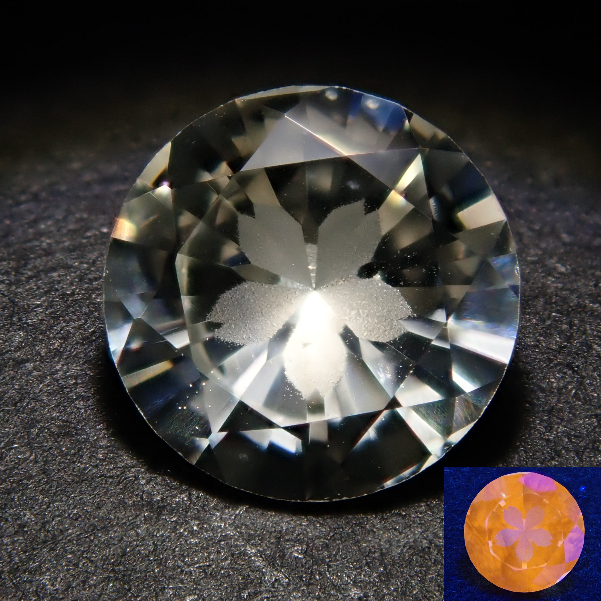 【さくらインカット】スリランカ・ラトゥナプラ産ホワイトサファイア 6.0mm/0.818ct《コラボ》ルース