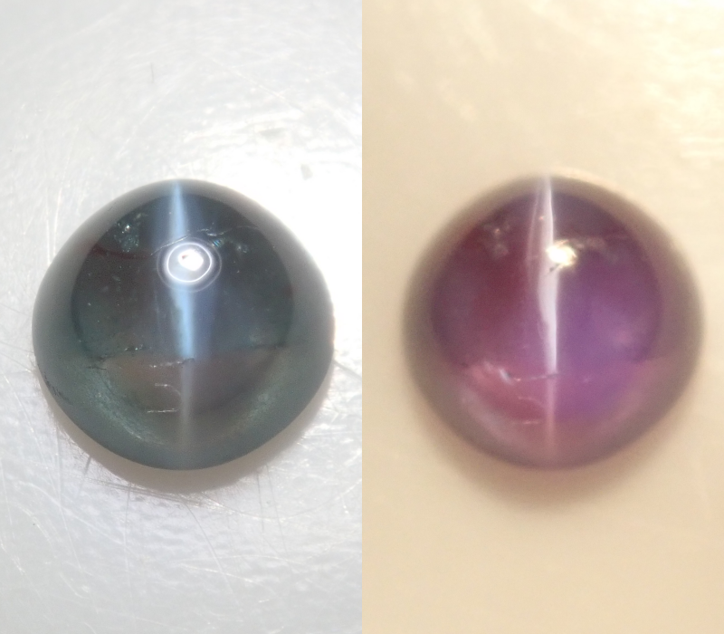 高品質天然アレキサンドライトキャッツアイ0.198ct ブラジル産アレキサンドライトキャッツアイ 0.223ctルース