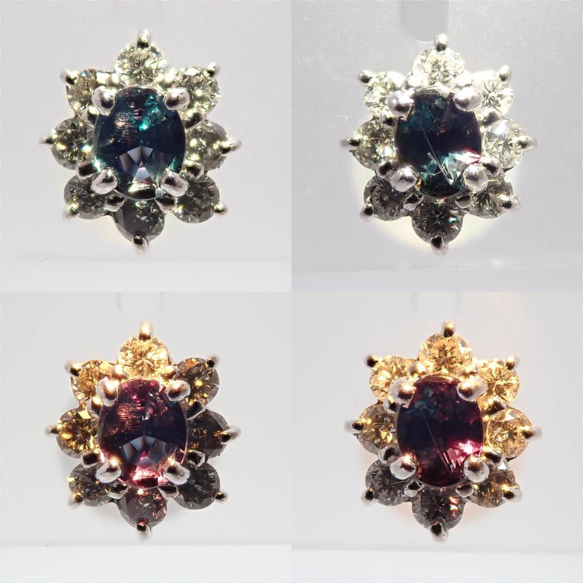 【10/31(土)AM10時〆:抽選販売09】Pt900 ブラジル産アレキサンドライト 0.15 0.14ct ダイヤモンド0.14 0.12ctピアス鑑別書