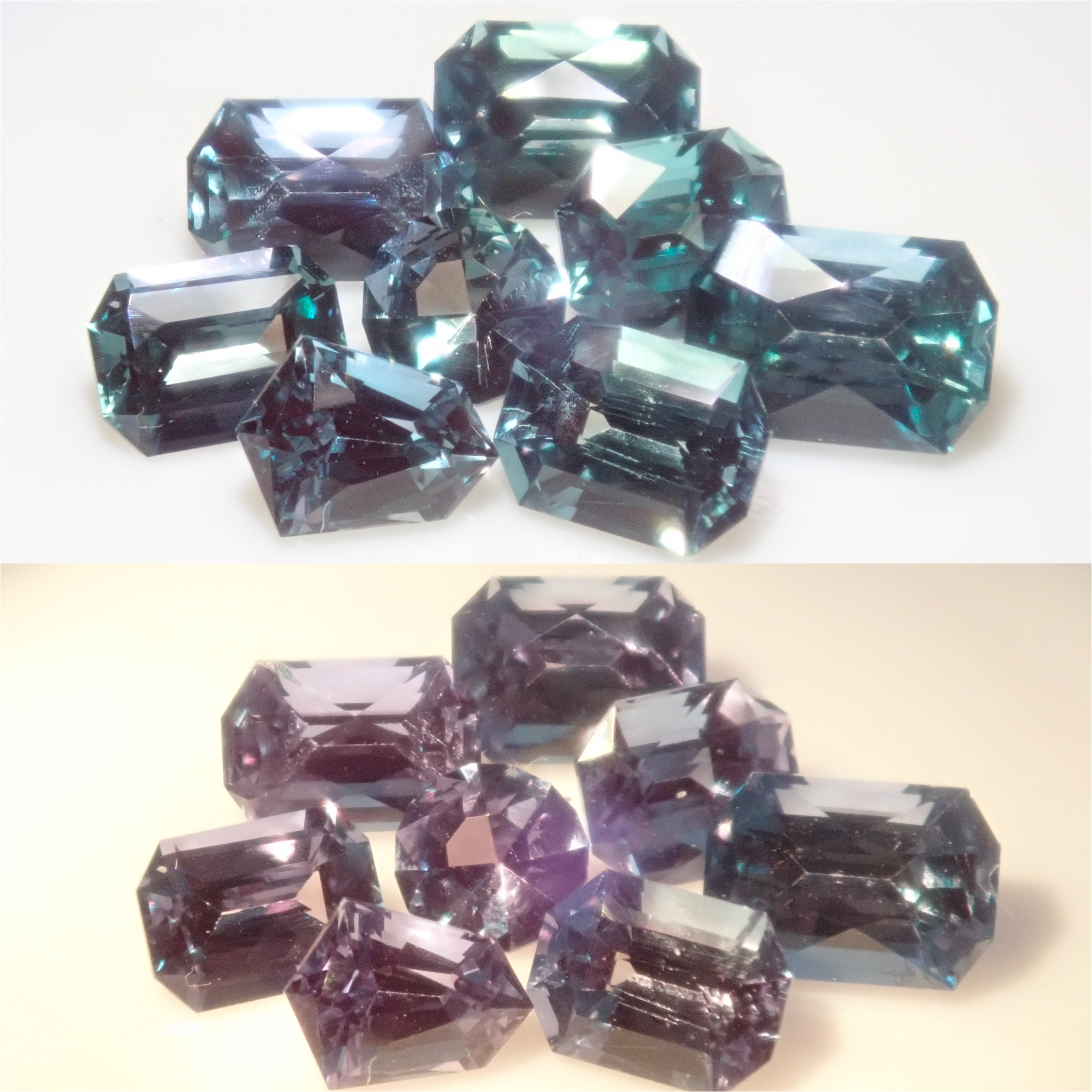 【11/8 22時販売】《限定8石》合成アレキサンドライト1石ルース(サンジェ氏のカスタムカット,シールドカット,オクタゴナルカットなど)《複数購入割引有》