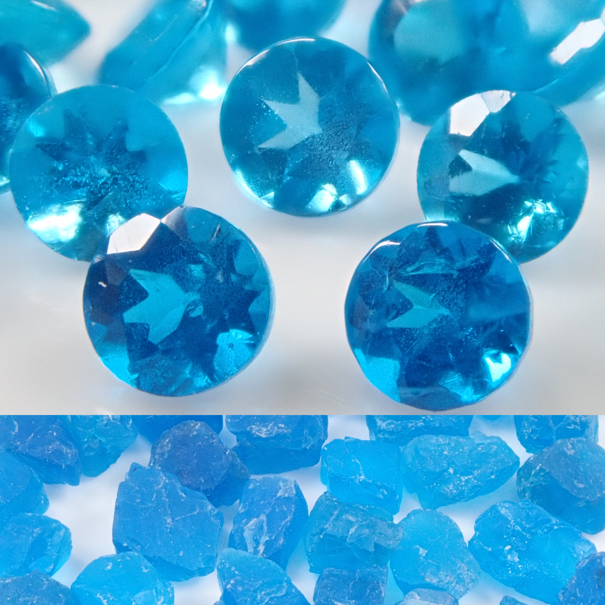 限定35セット》マダガスカル産ネオンブルーアパタイト2石（原石＋