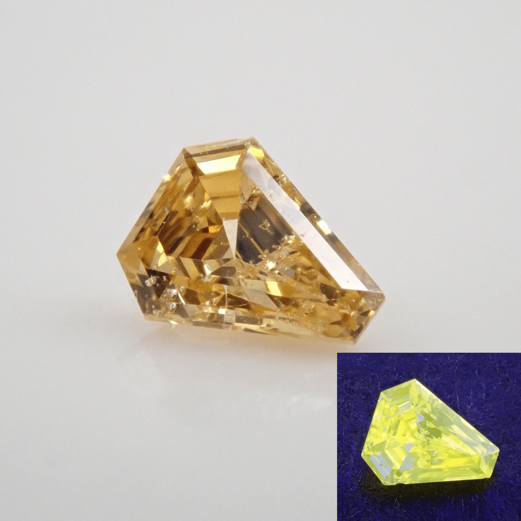 イエローダイヤモンド 0.071ctルース(FANCY INTENSE ORANGY YELLOW, SI2)