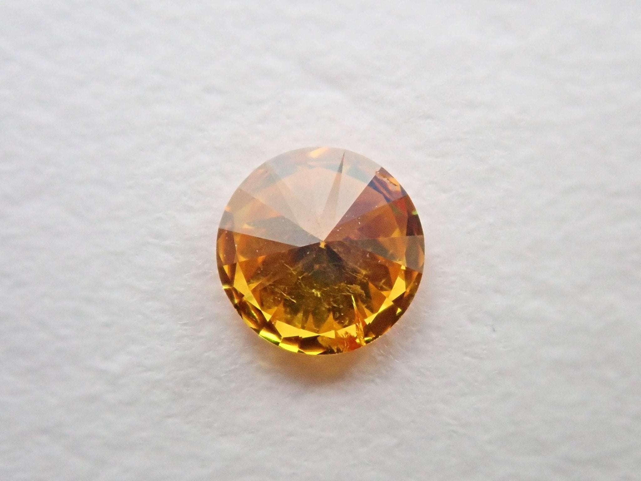 イエローダイヤモンド 0.180ctルース(FANCY DEEP ORANGY YELLOW, I1) - KARATZ STORE|カラッツSTORE