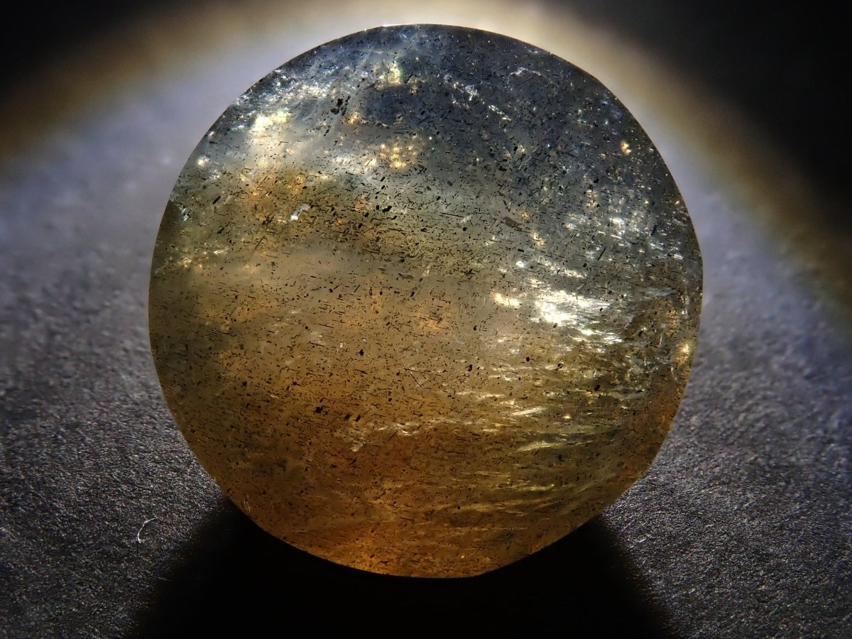 【カメリアカット】カナダ産ラブラドライト(通称名:ブルームーンストーン) 14mm/9.947ct《コラボ》ルース - カラッツSTORE