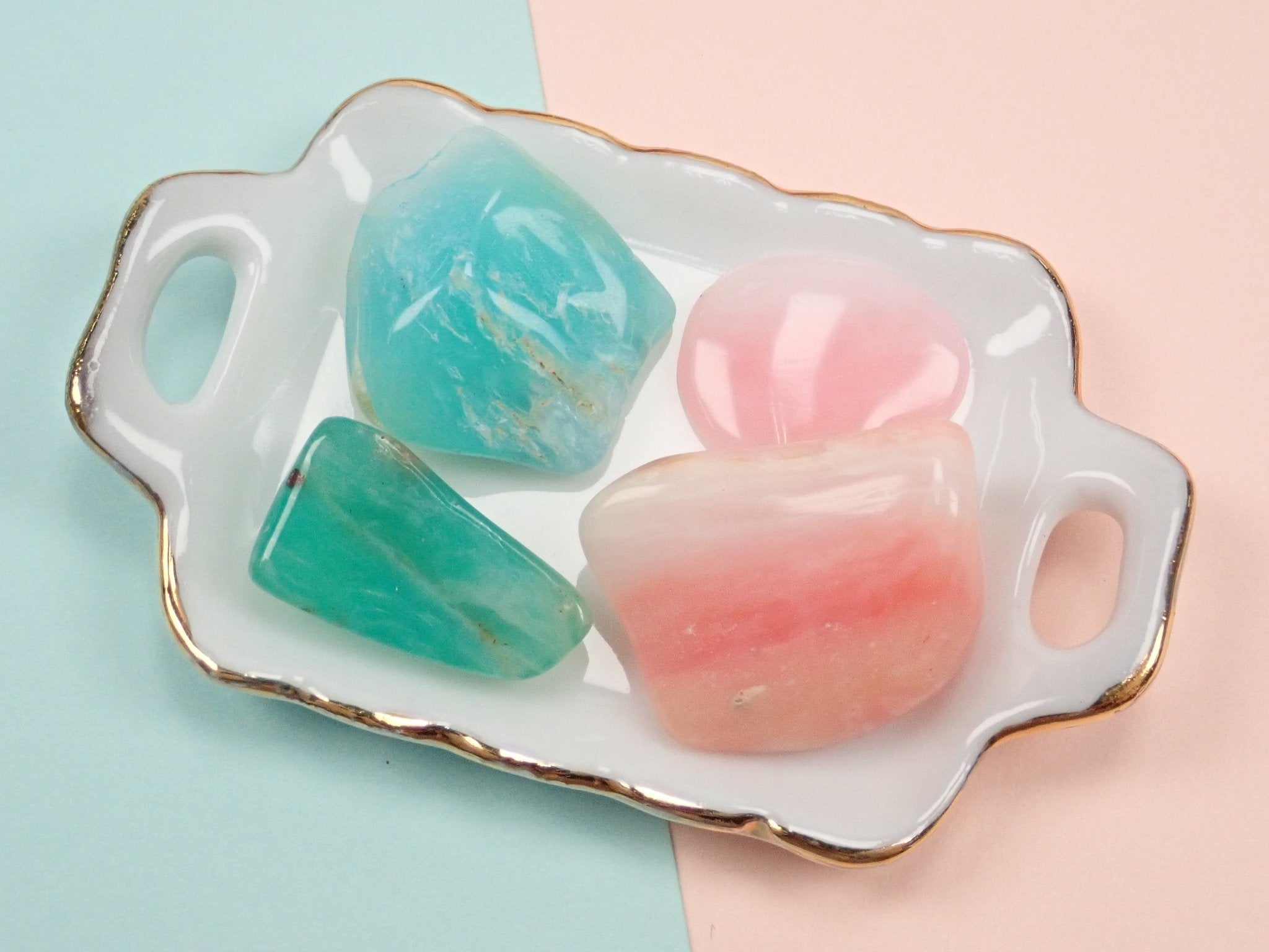 ピンクオパール・ブルーオパール2石セット(小・大サイズ) - KARATZ STORE|カラッツSTORE