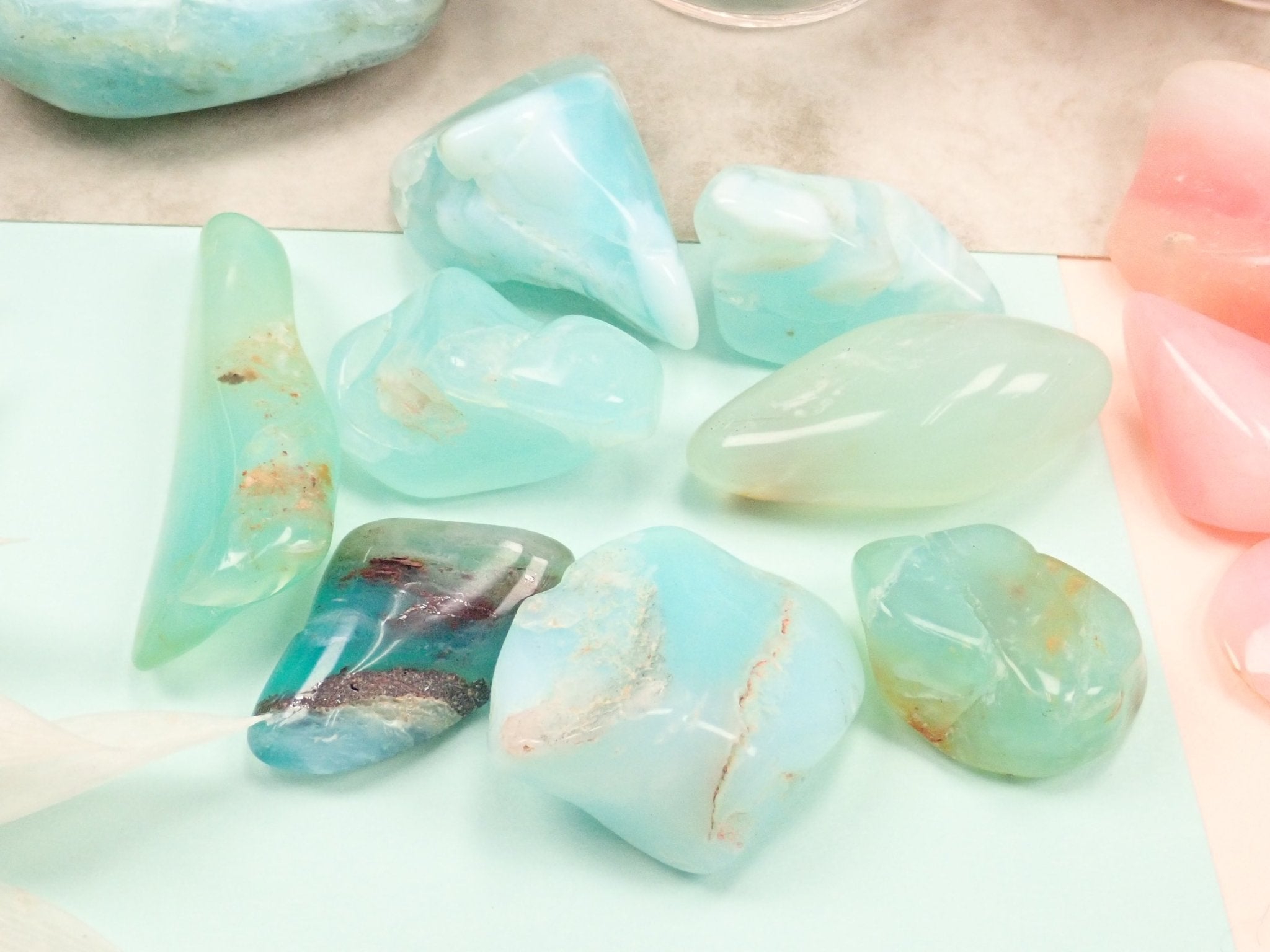 ピンクオパール・ブルーオパール2石セット(小・大サイズ) - KARATZ STORE|カラッツSTORE