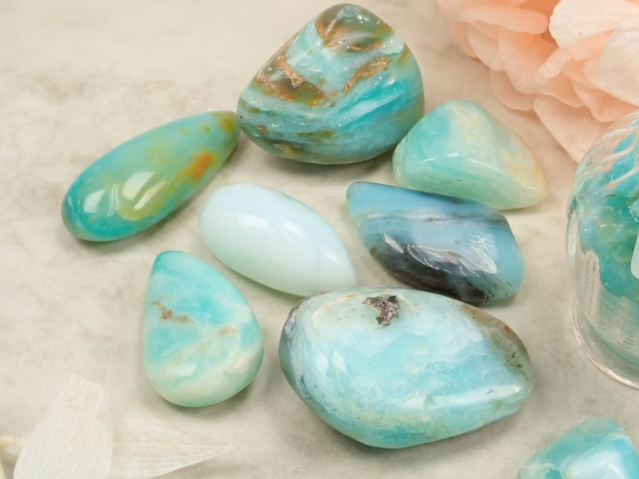 ピンクオパール・ブルーオパール2石セット(小・大サイズ) - KARATZ STORE|カラッツSTORE